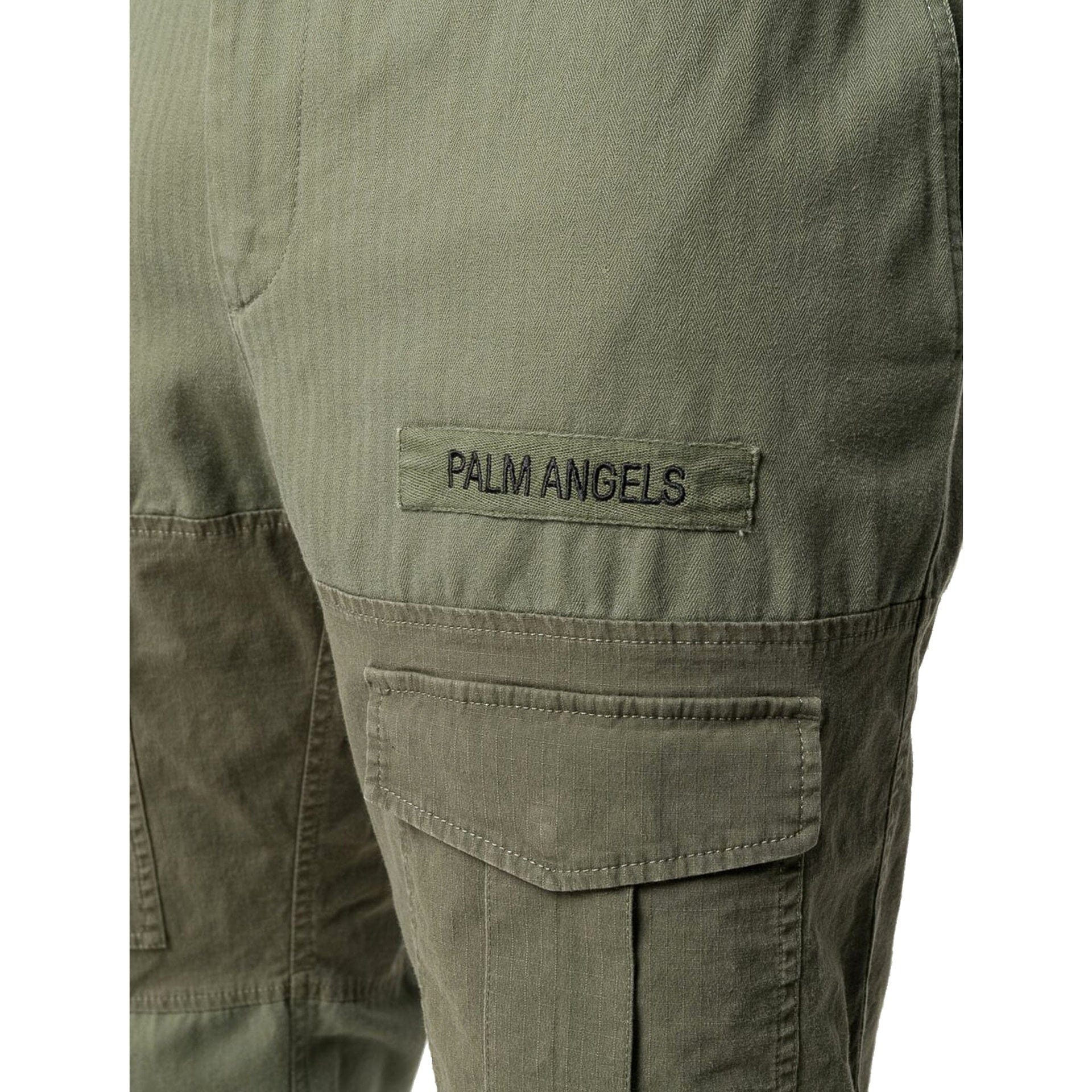 Palm Angels Cotton Drawstring Cargo Trousers
