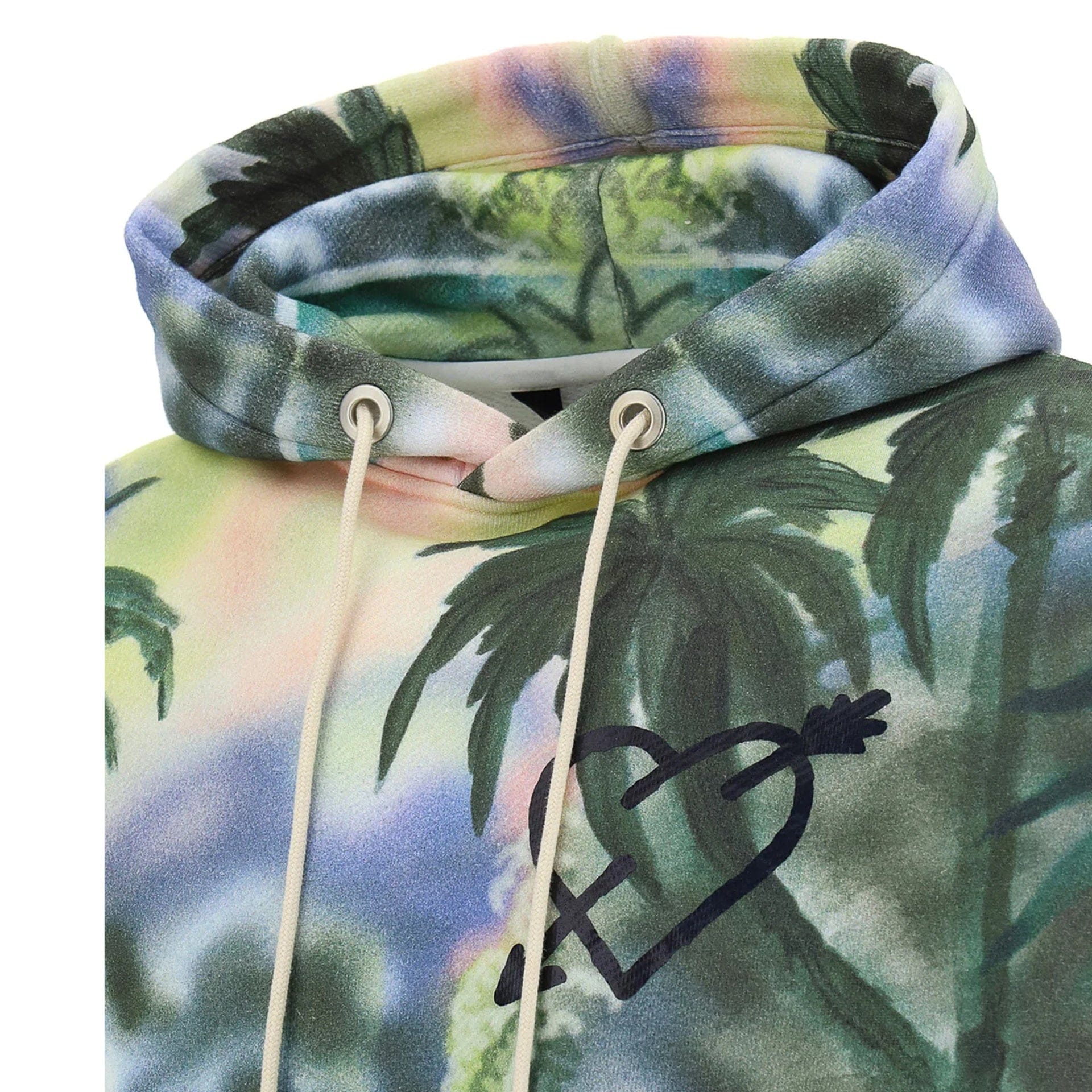 Palm Angels Palm Prints Cotton Hooded Sweatshirt