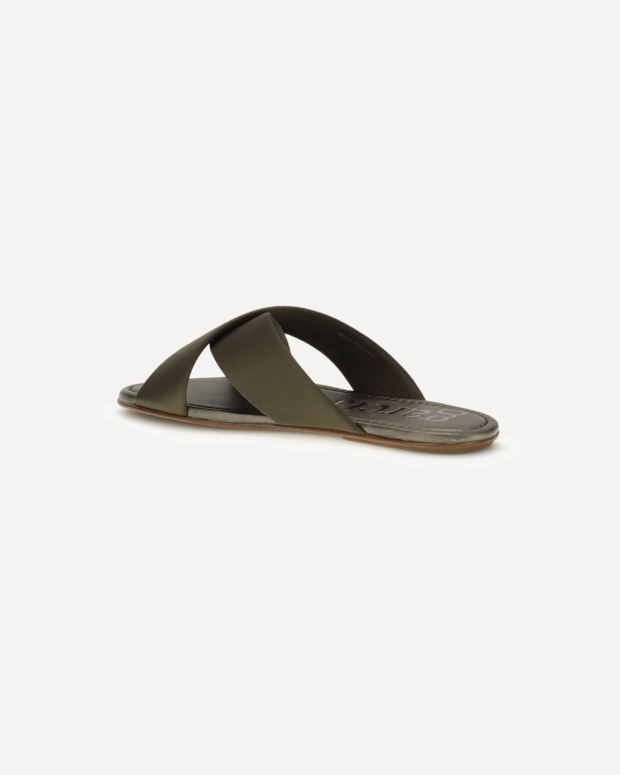 Pedro García Pavana Olive Silk-Satin Sandals