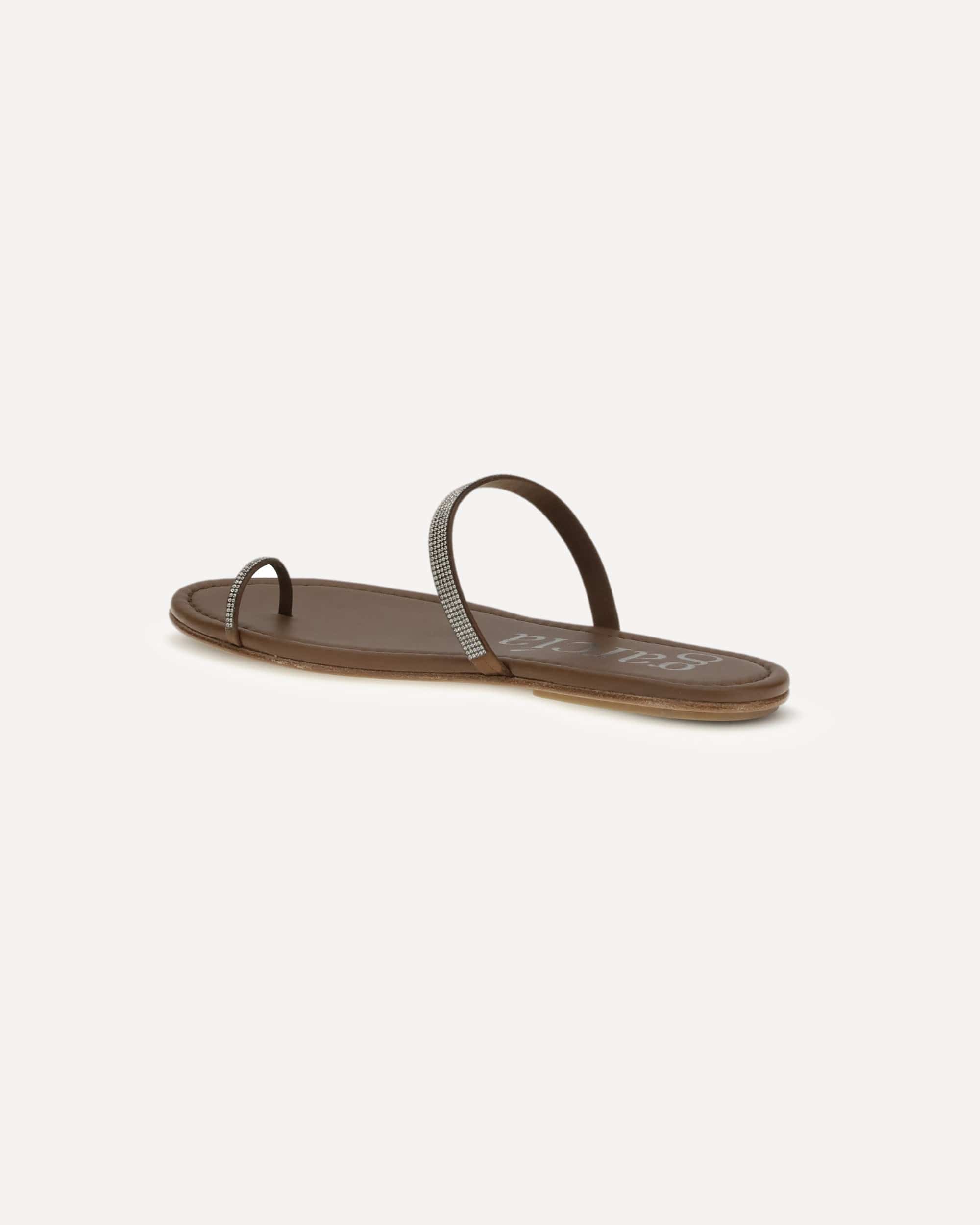 Pedro García Pita Crystal-Trim Silk Satin Sandals