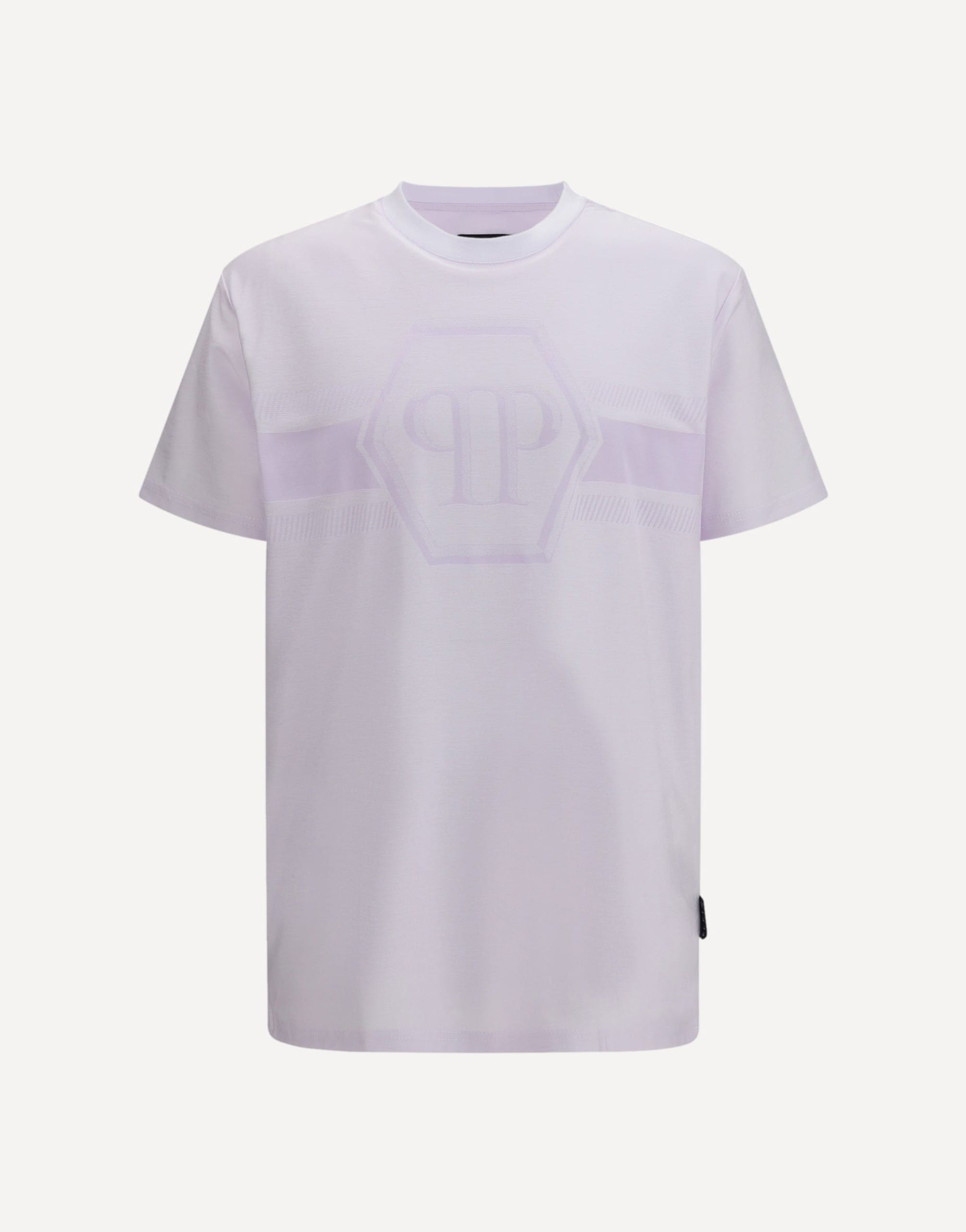 Philipp Plein Round Neck Jacquard Hexagon Line T-Shirt
