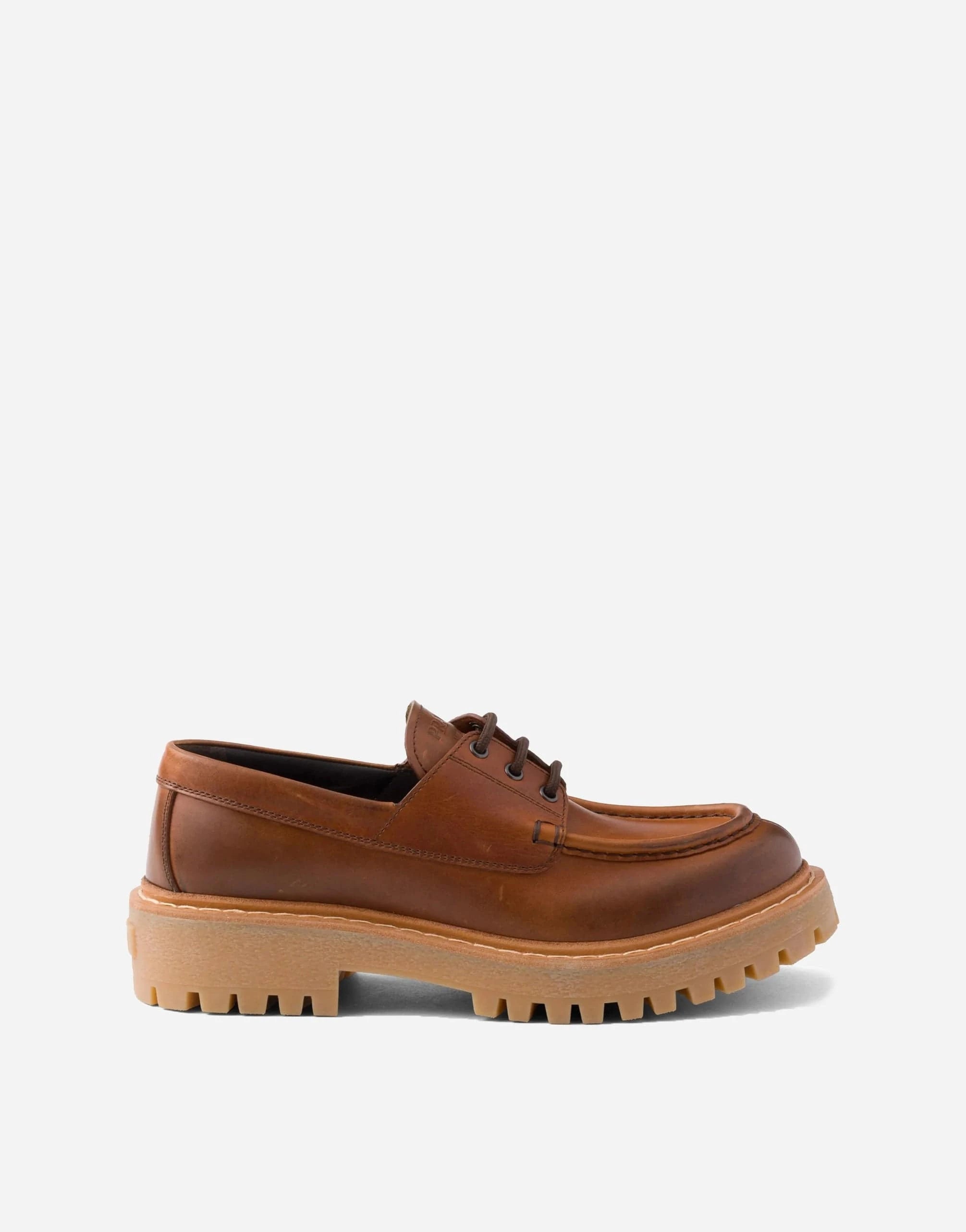 Prada 45mm Lace-Up Leather Loafers | Sendegaro PT