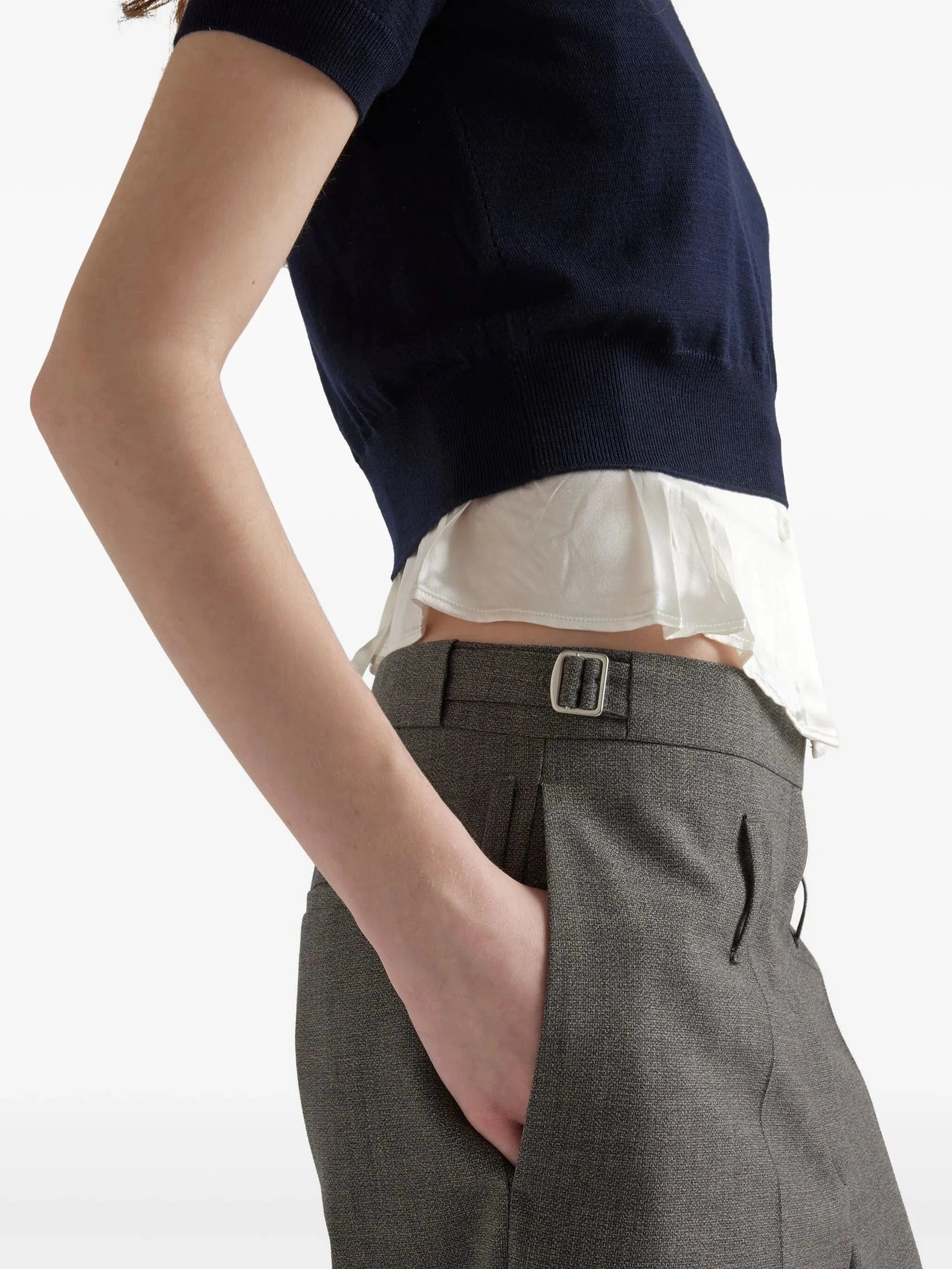 Prada Belted Tailored Trousers