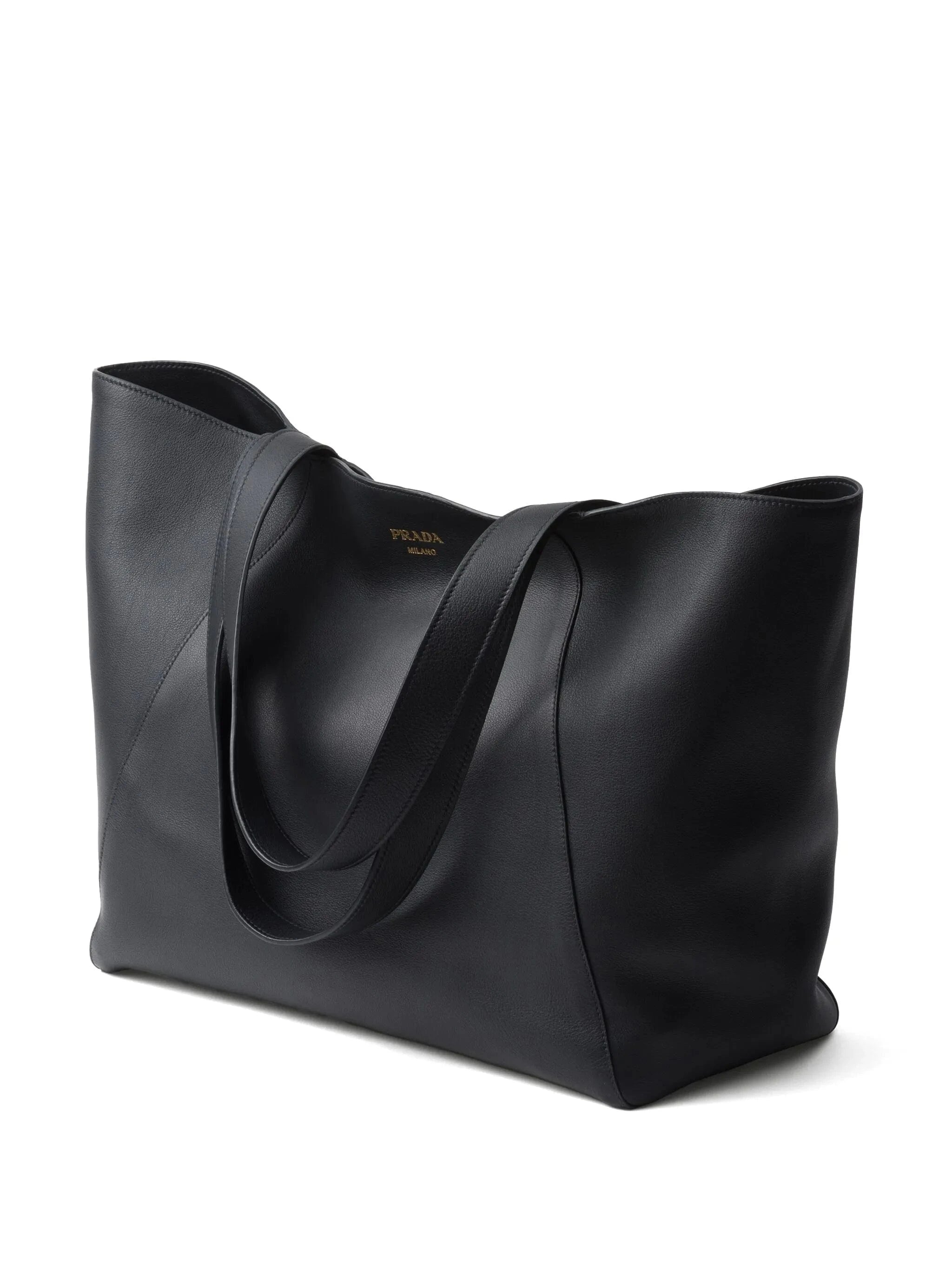 Prada Black Leather Tote Bag
