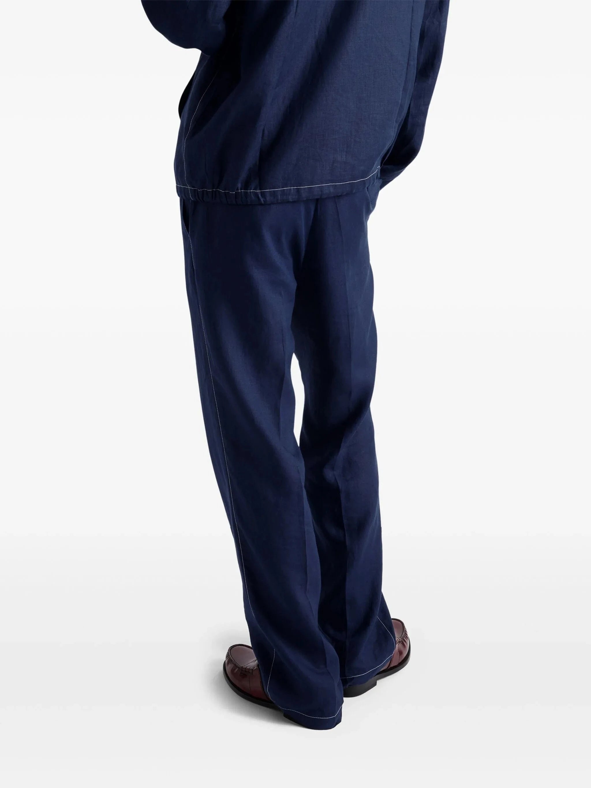 Prada Blue Linen Pants | Sendegaro FR