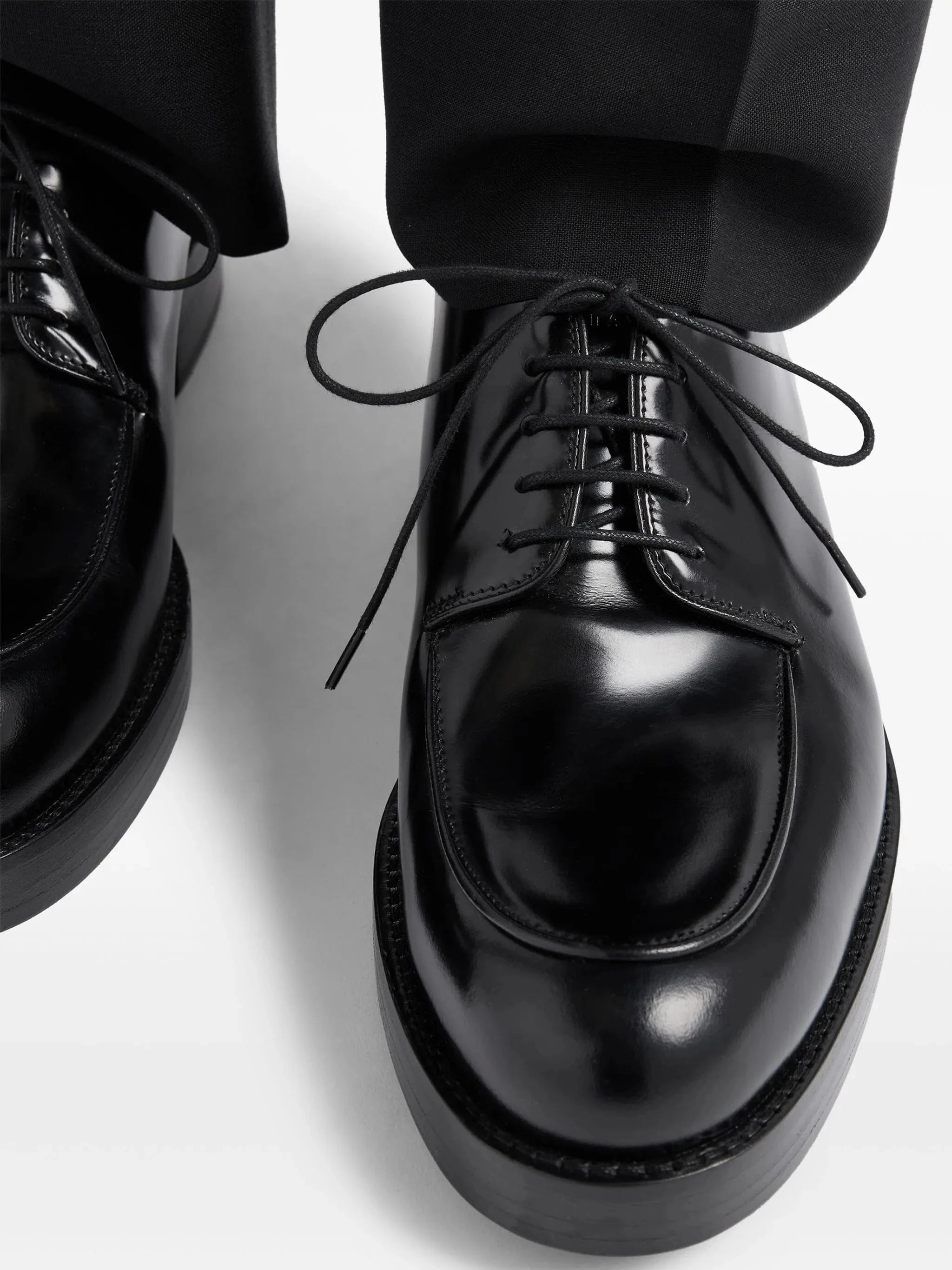 Prada Brushed Leather Derby Shoes