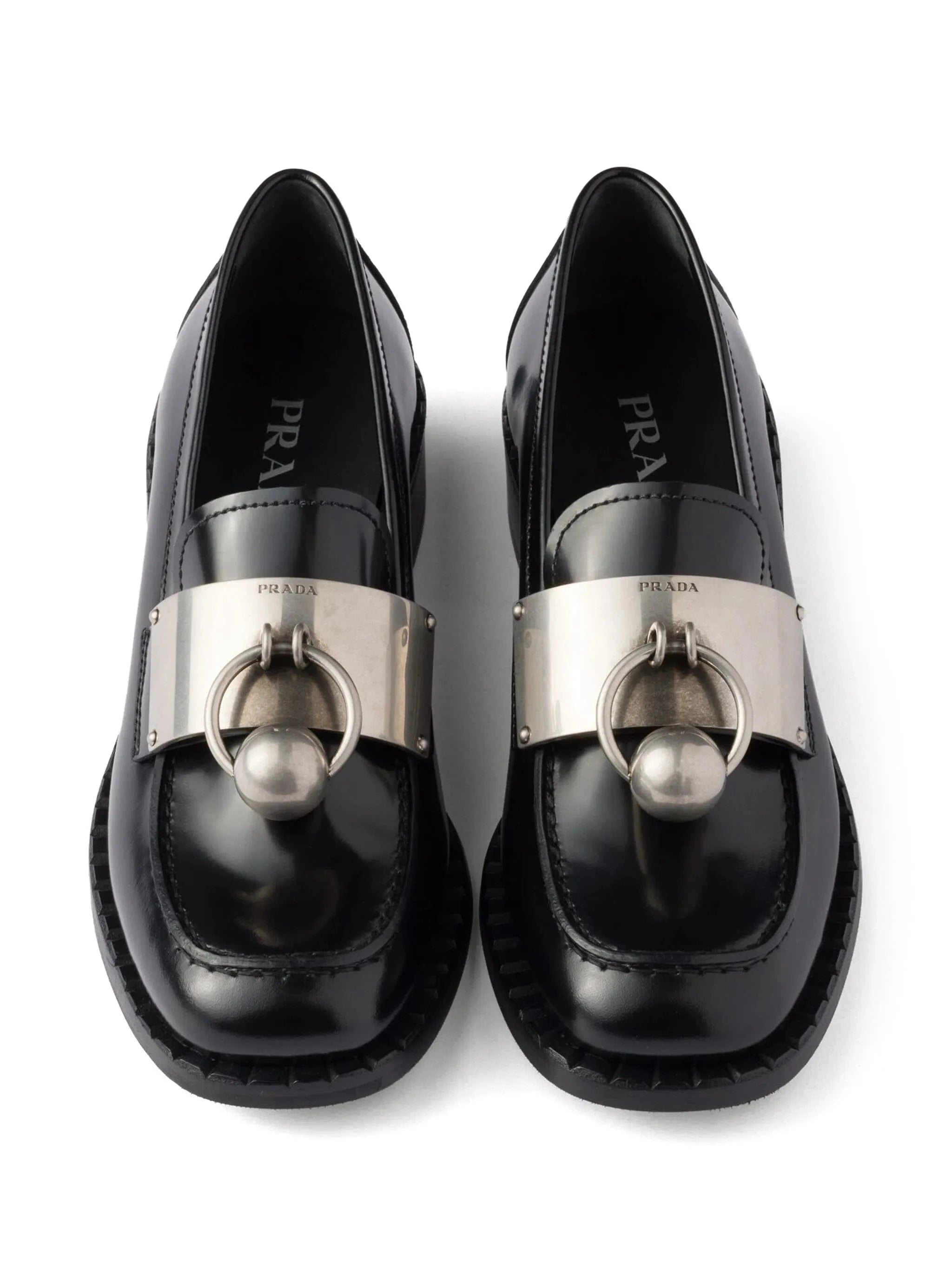Prada Brushed Leather Loafers