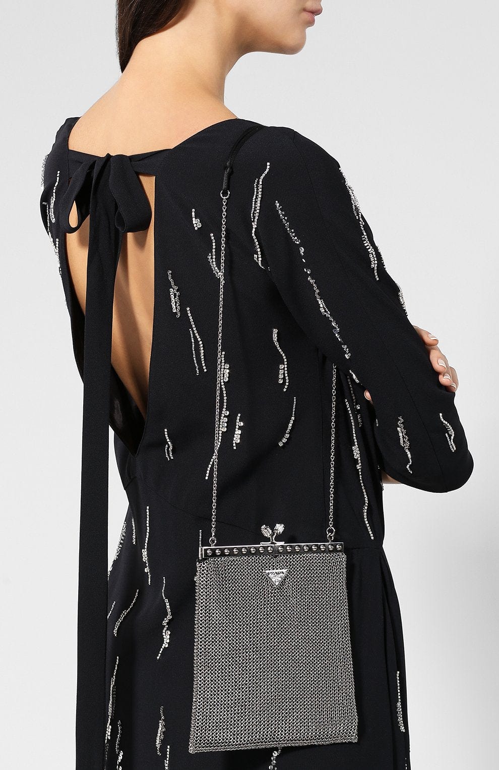 Prada Chain-Embellished Shoulder Bag