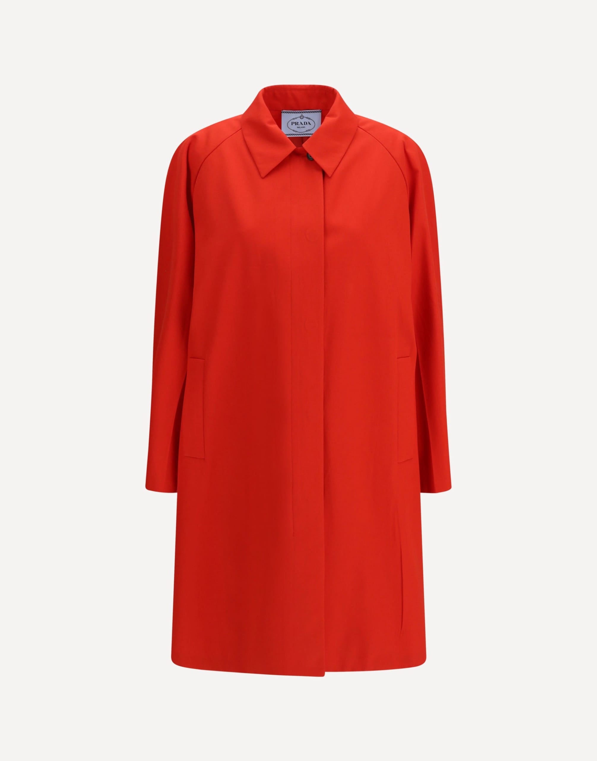 Prada Cotton Gabardine Coat With Classic Collar