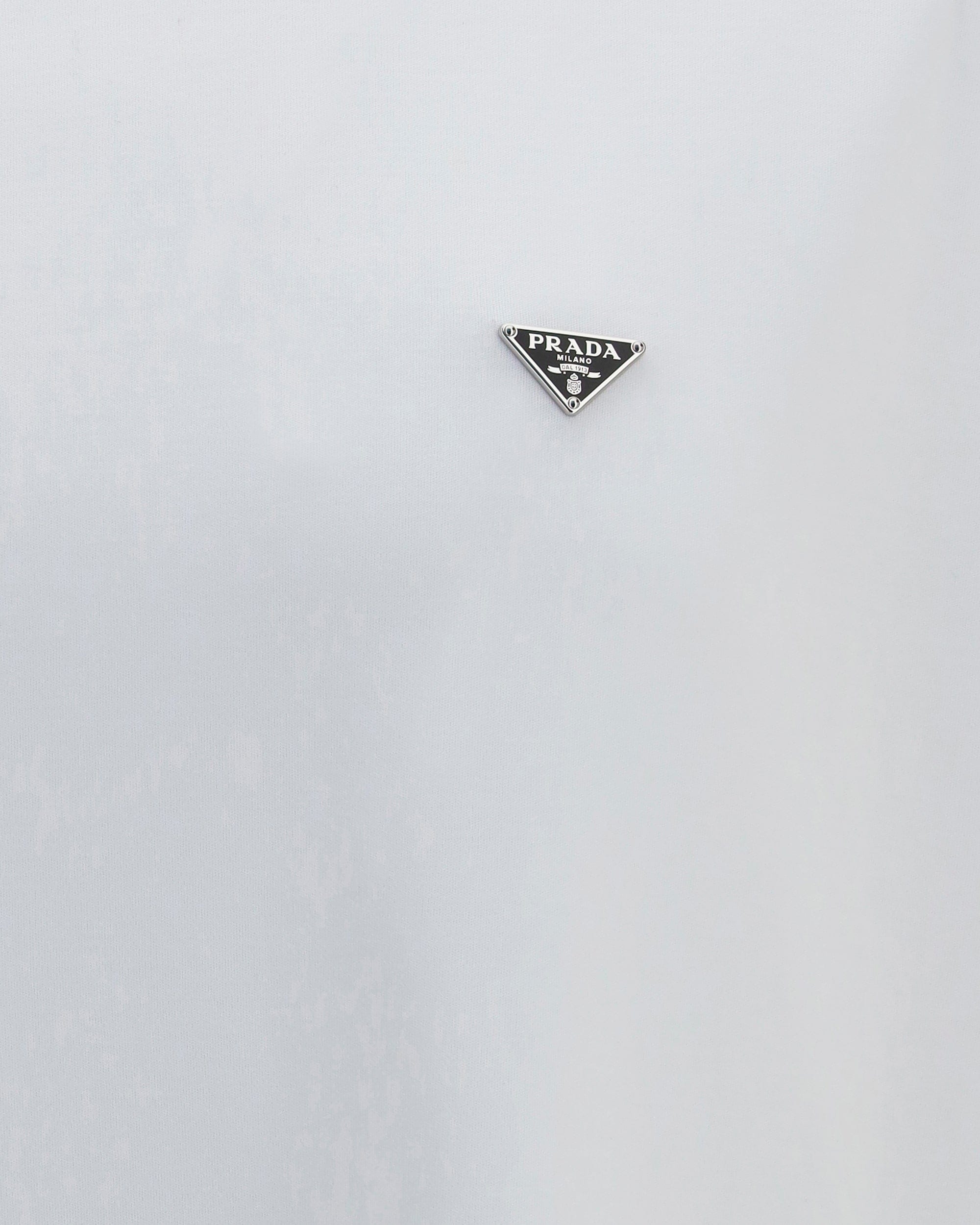 Prada Prada Cotton T-Shirt With Triangle Logo