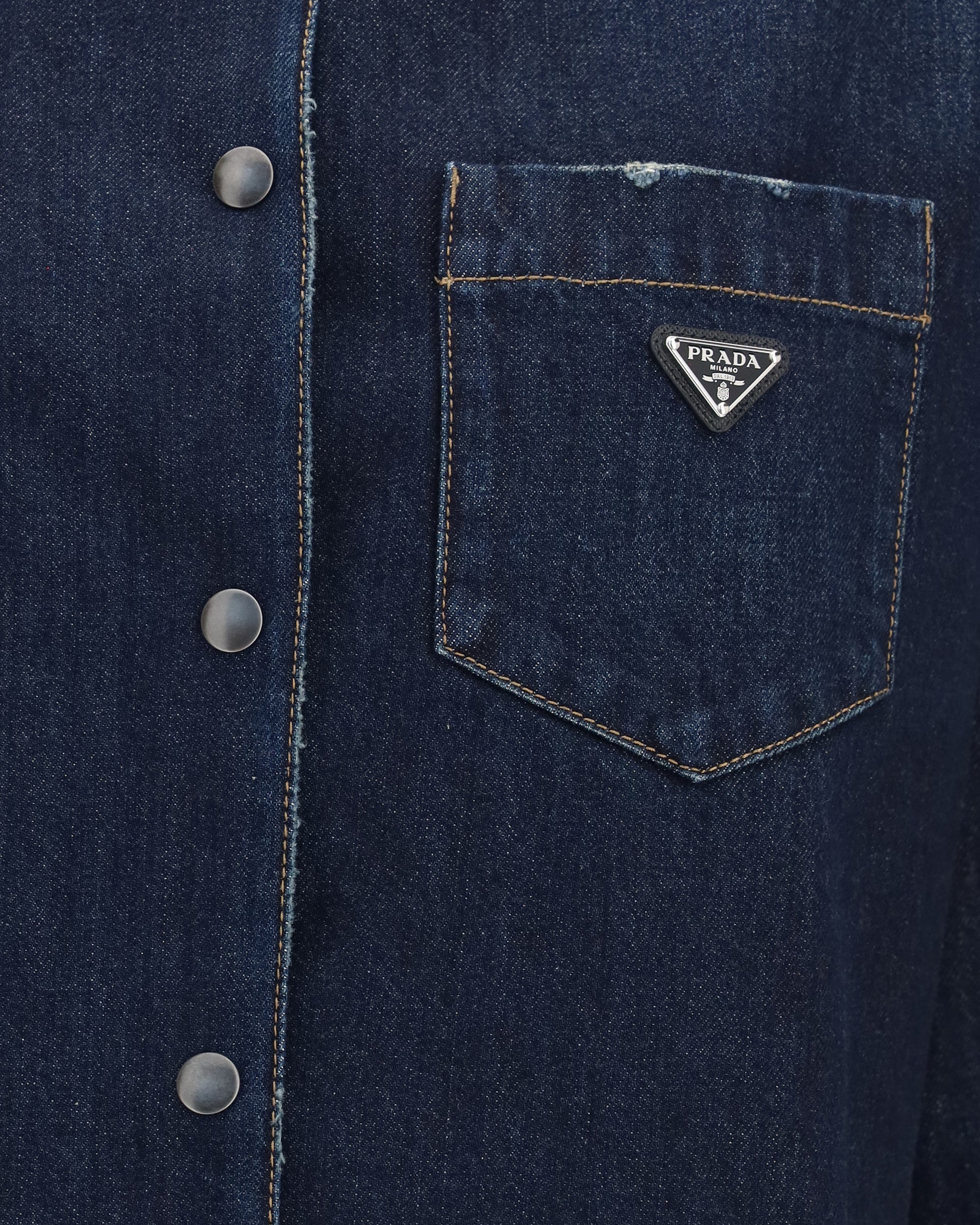 Prada Denim Shirt With Logo