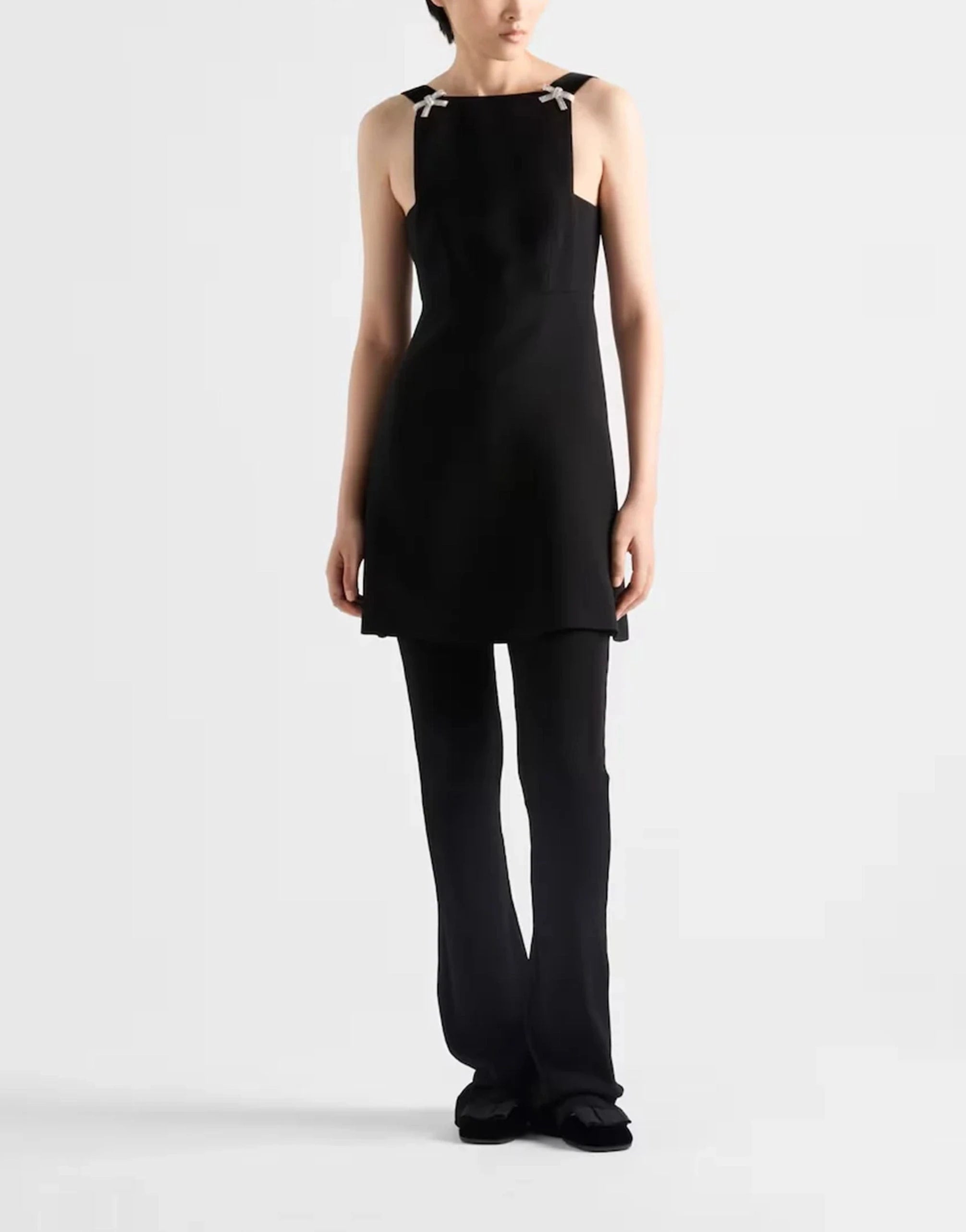 Prada Embroidered Cady Mini Dress