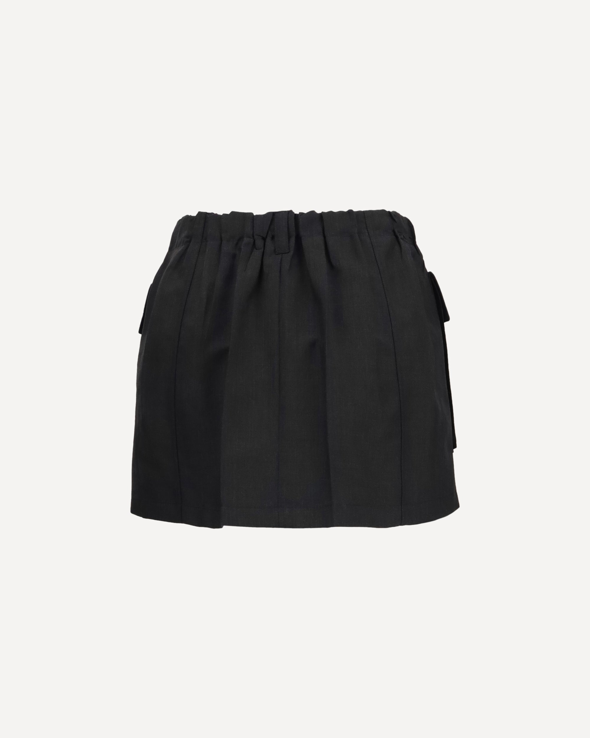Prada Flap-Pocket Drawstring Mini Skirt