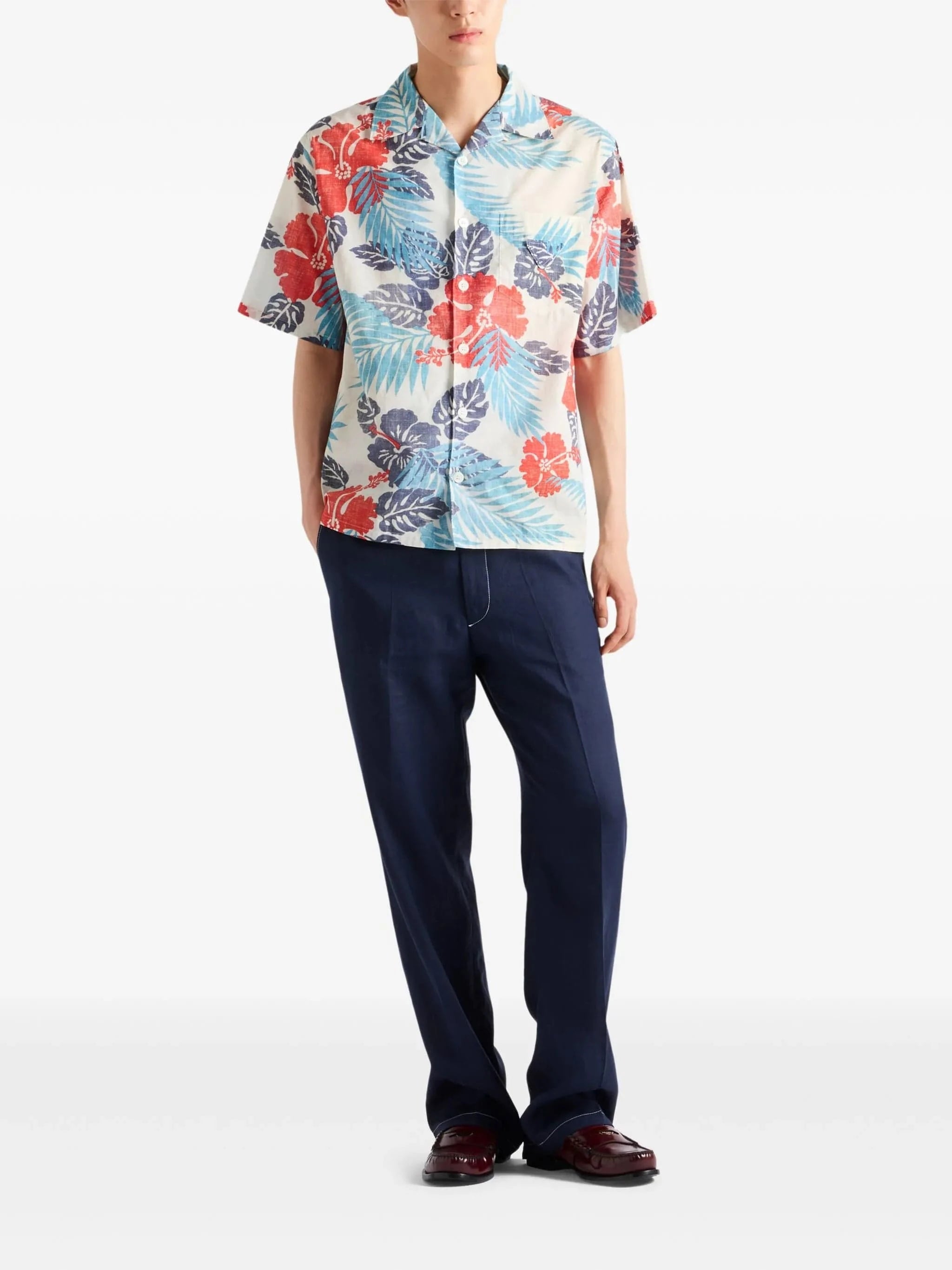 Prada Floral-Print Bowling Shirt