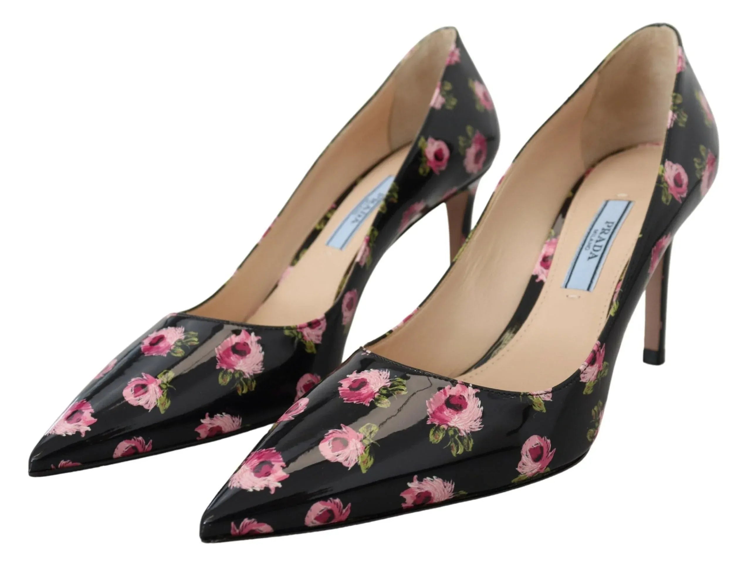 Prada Prada Floral Print Pointed-Toe Stiletto Pumps