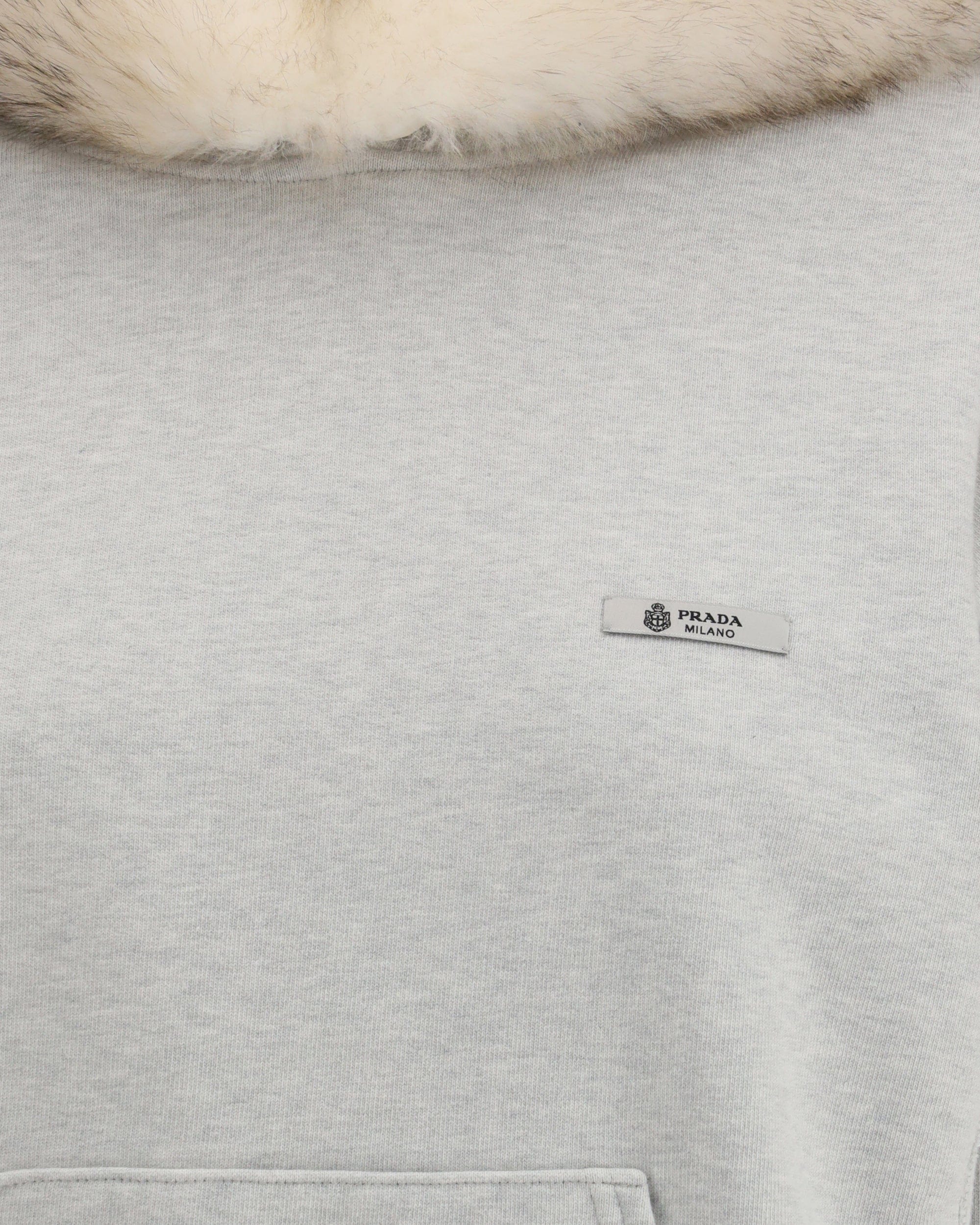 Prada Hooded Sweatshirt With Shearling Lining