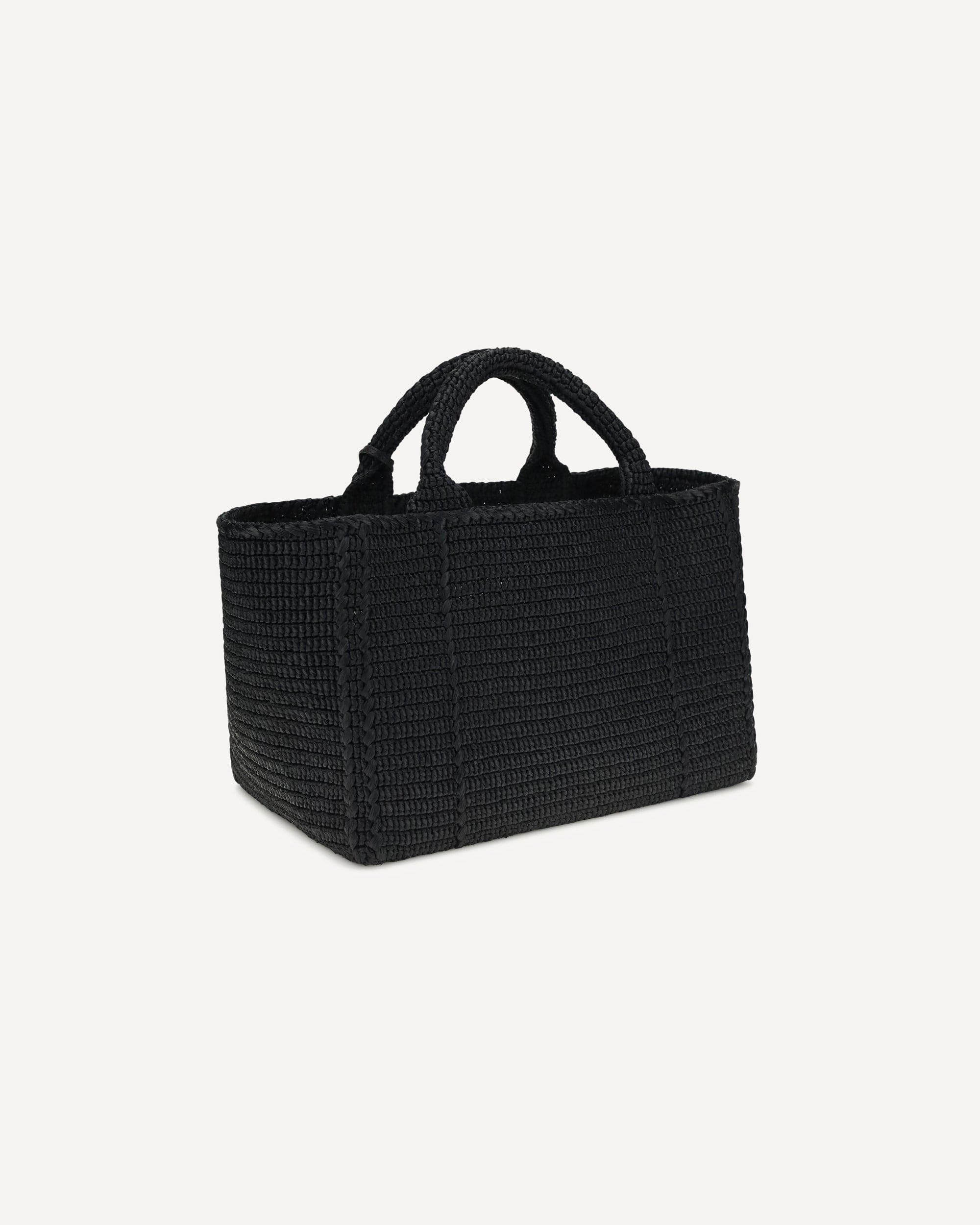 PRADA ブラック トートバッグ プラダ トートバッグ メンズ Re-nylon xサフィアーノレザー トート