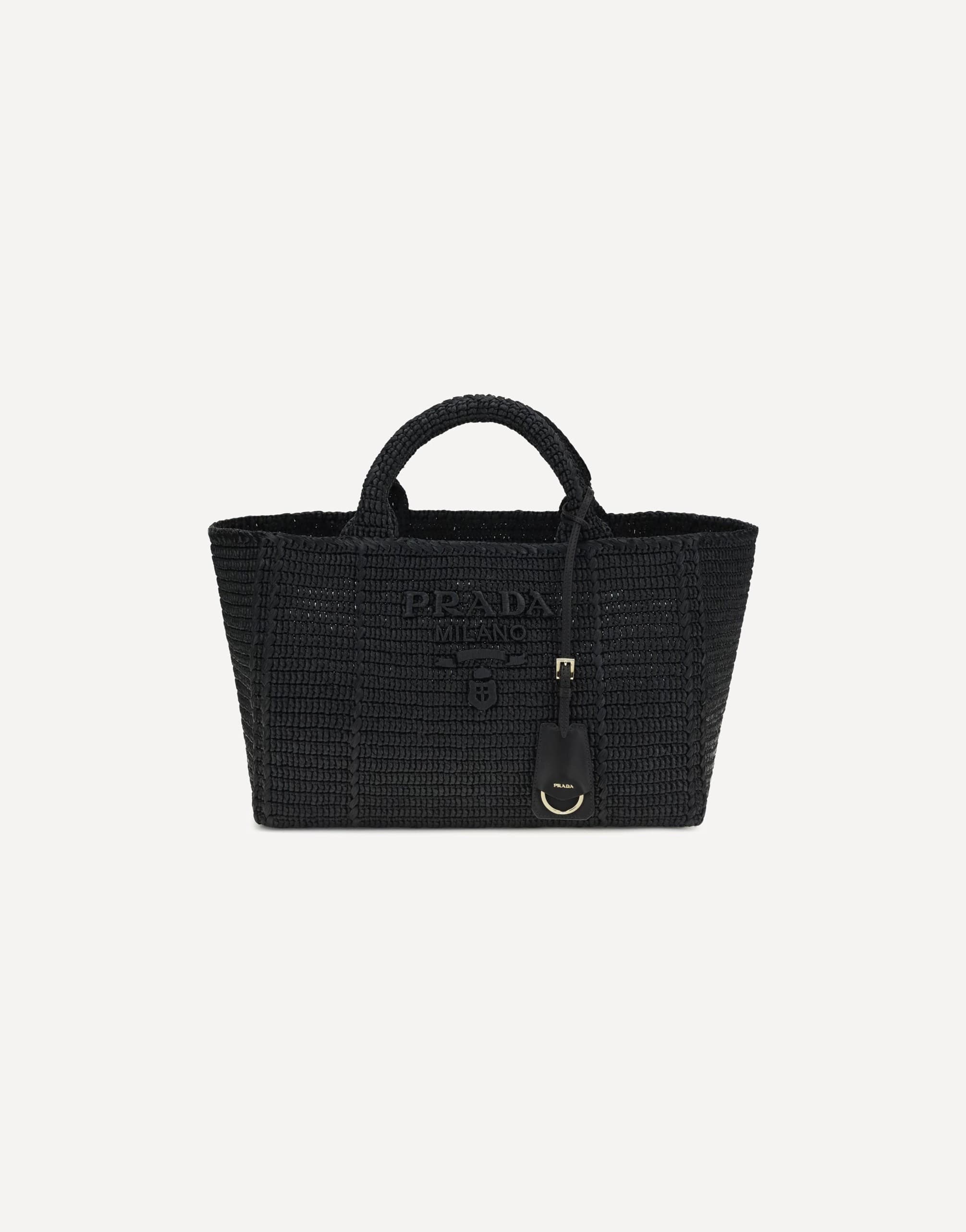 PRADA 黒 トートバッグ Prada 大きなかぎ針編みトートバッグ | Sendegaro JP