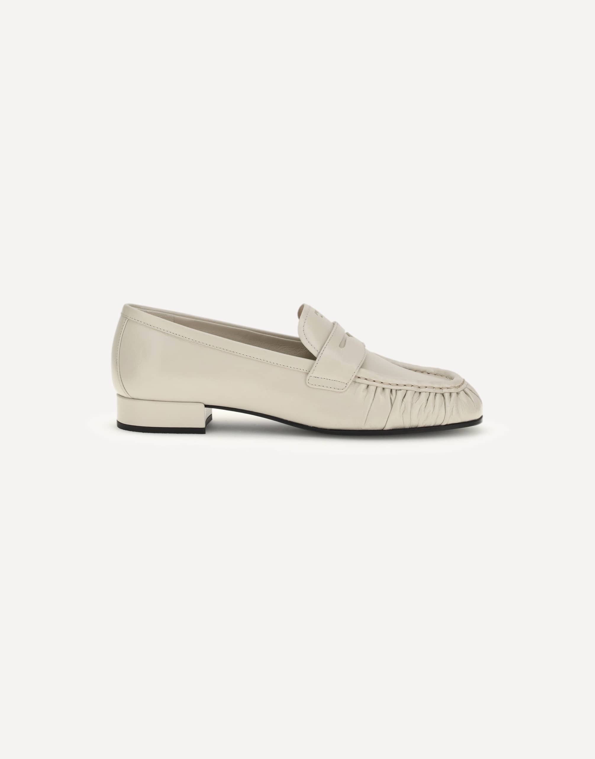 PRADA ホワイト ローファー Prada Leather Loafers | Sendegaro CH