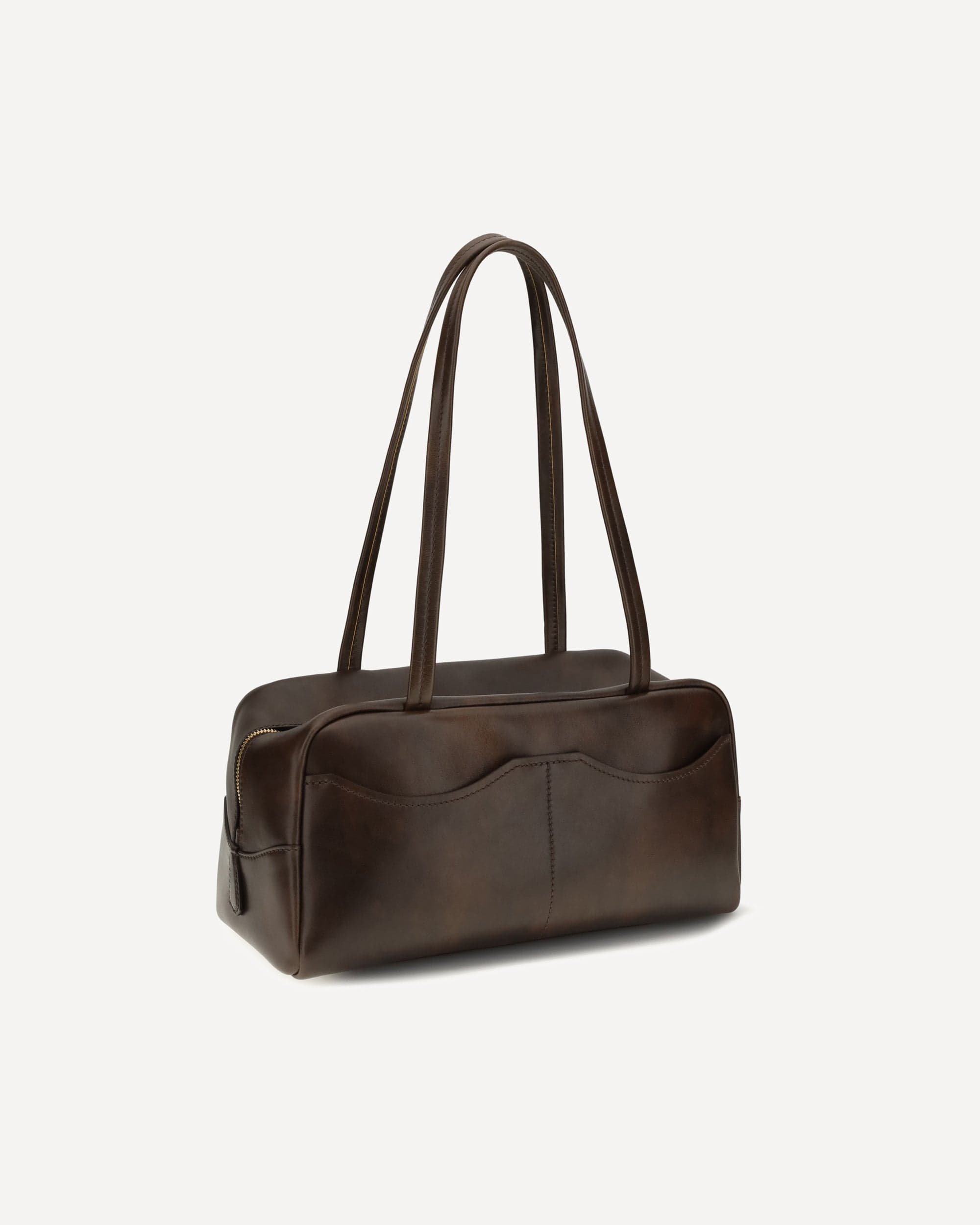 Prada Leather Shoulder Bag With Gold Logo