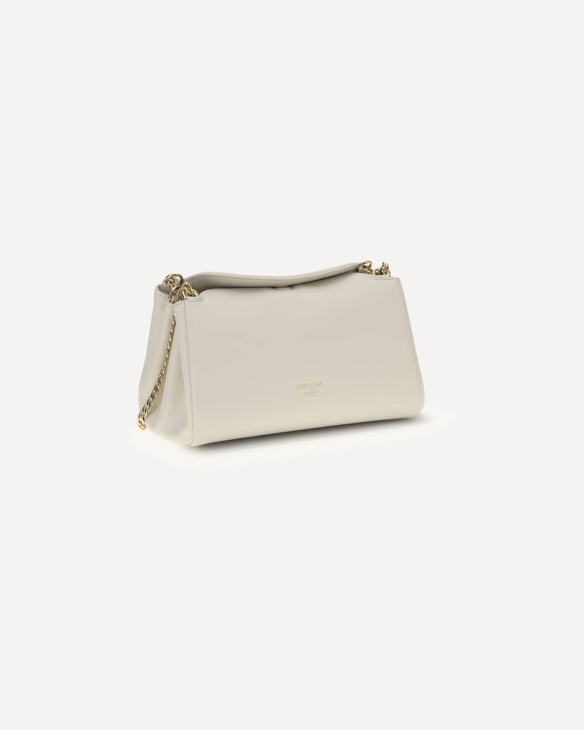 Prada Leather Shoulder Bag With Golden Logo - alternate view
