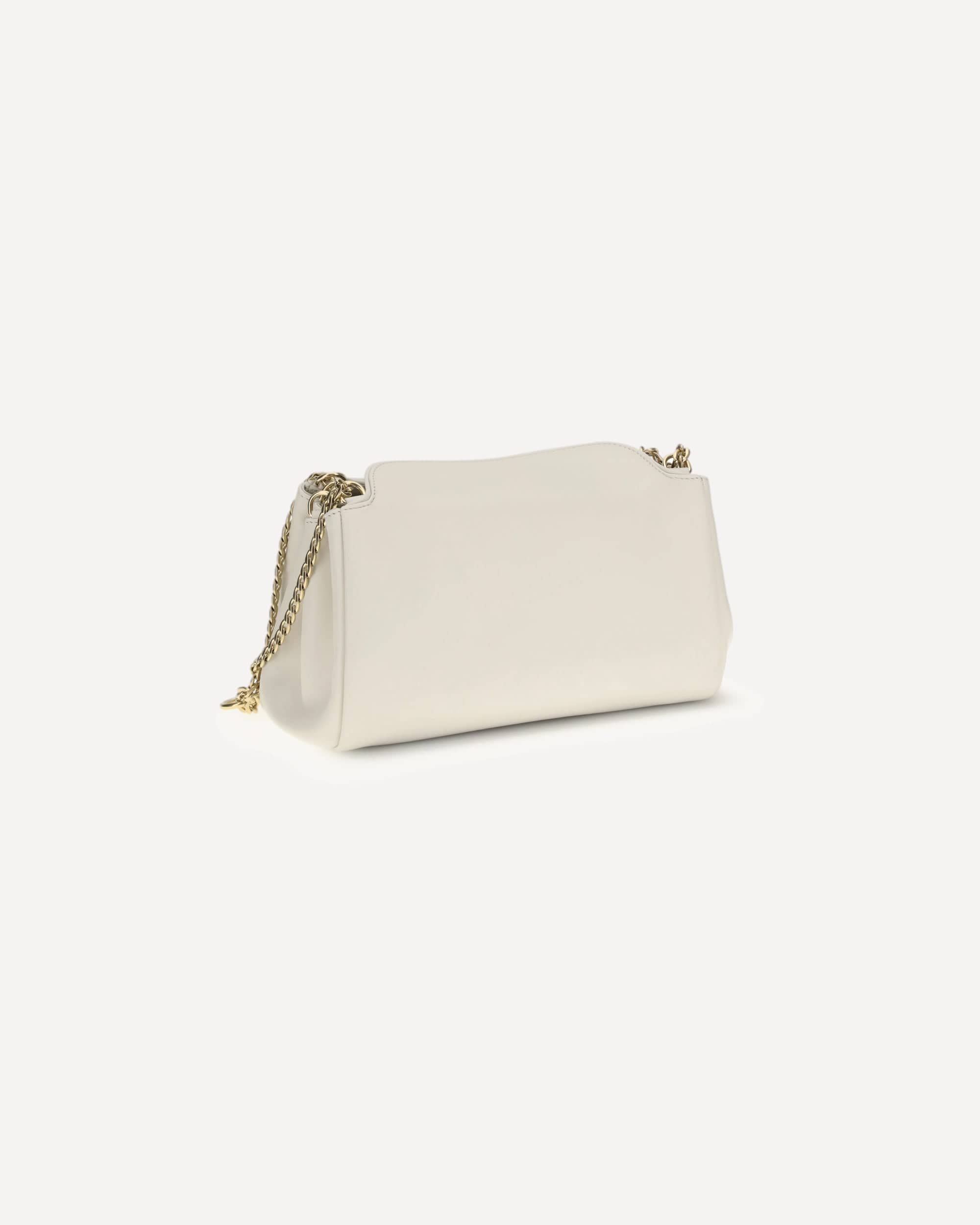 Prada Leather Shoulder Bag With Golden Logo