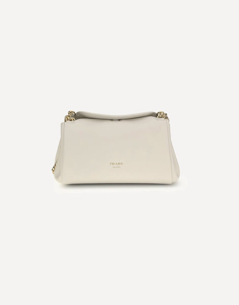 PRADAバッグ Prada Leather Shoulder Bag With Golden Logo | Sendegaro CA