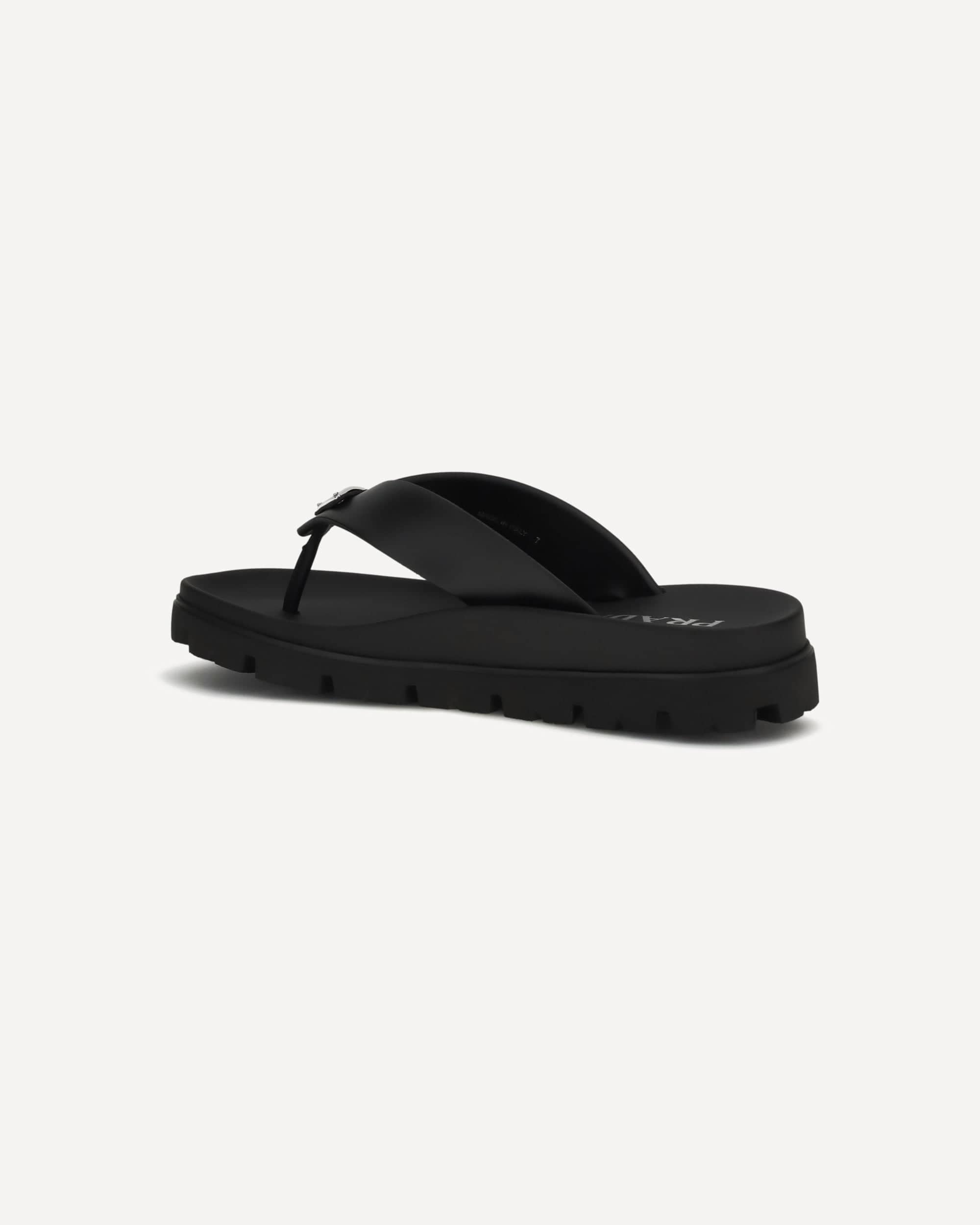 Prada Leather Slide Sandals