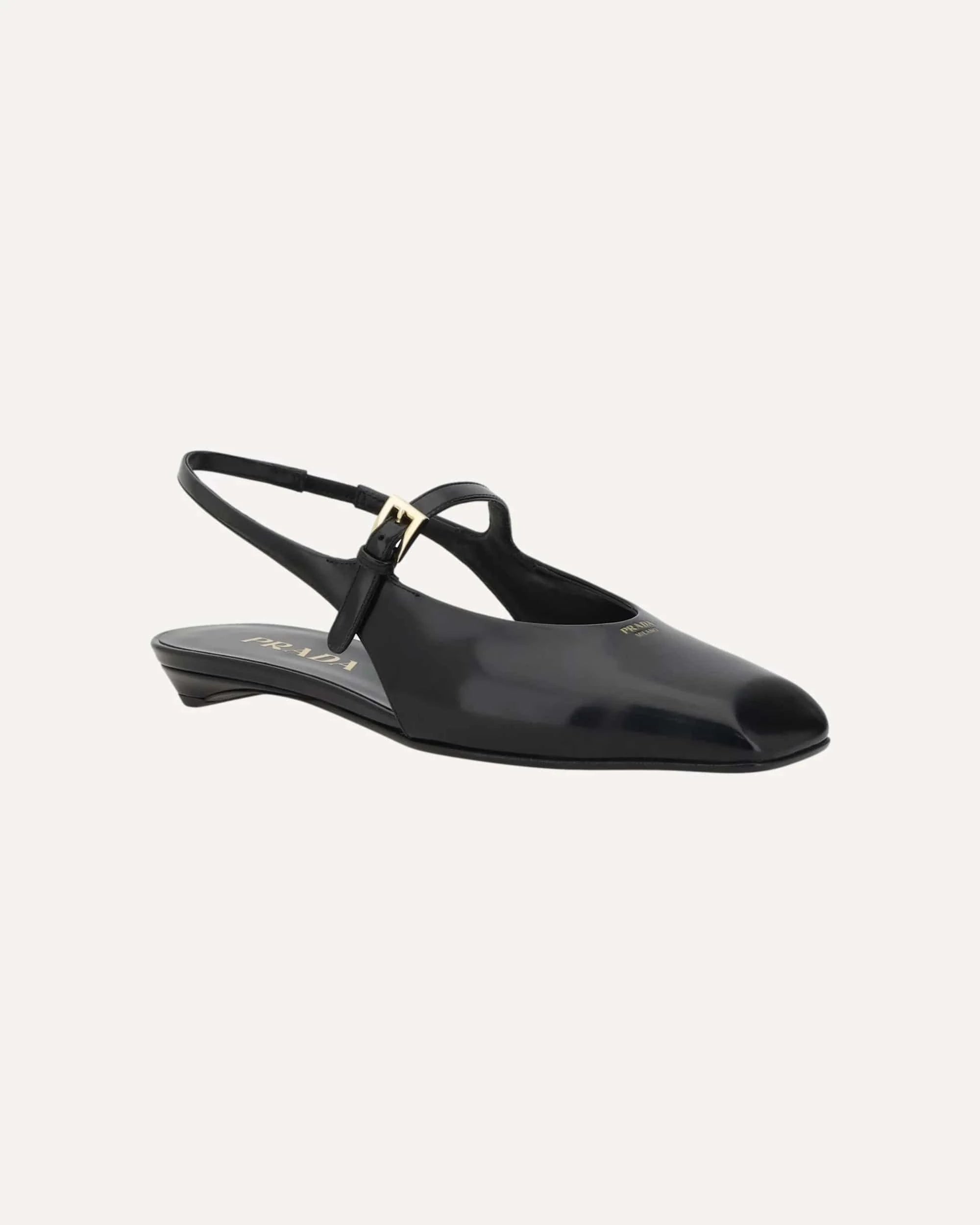 Prada Leather Slingback Ballet Flats
