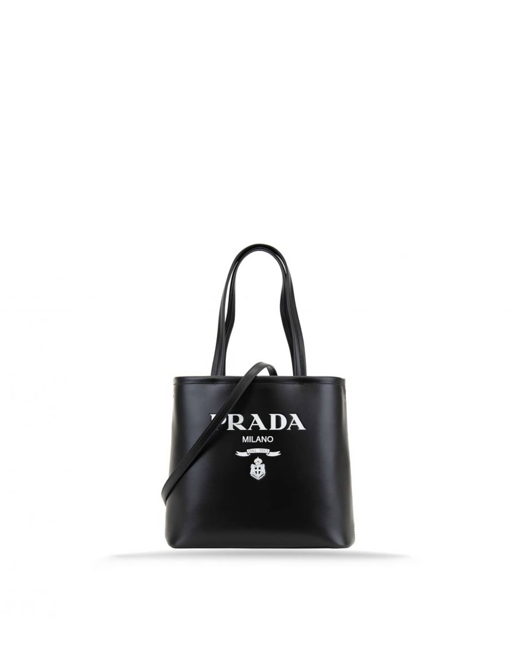 Prada Prada Logo Leather Tote Bag