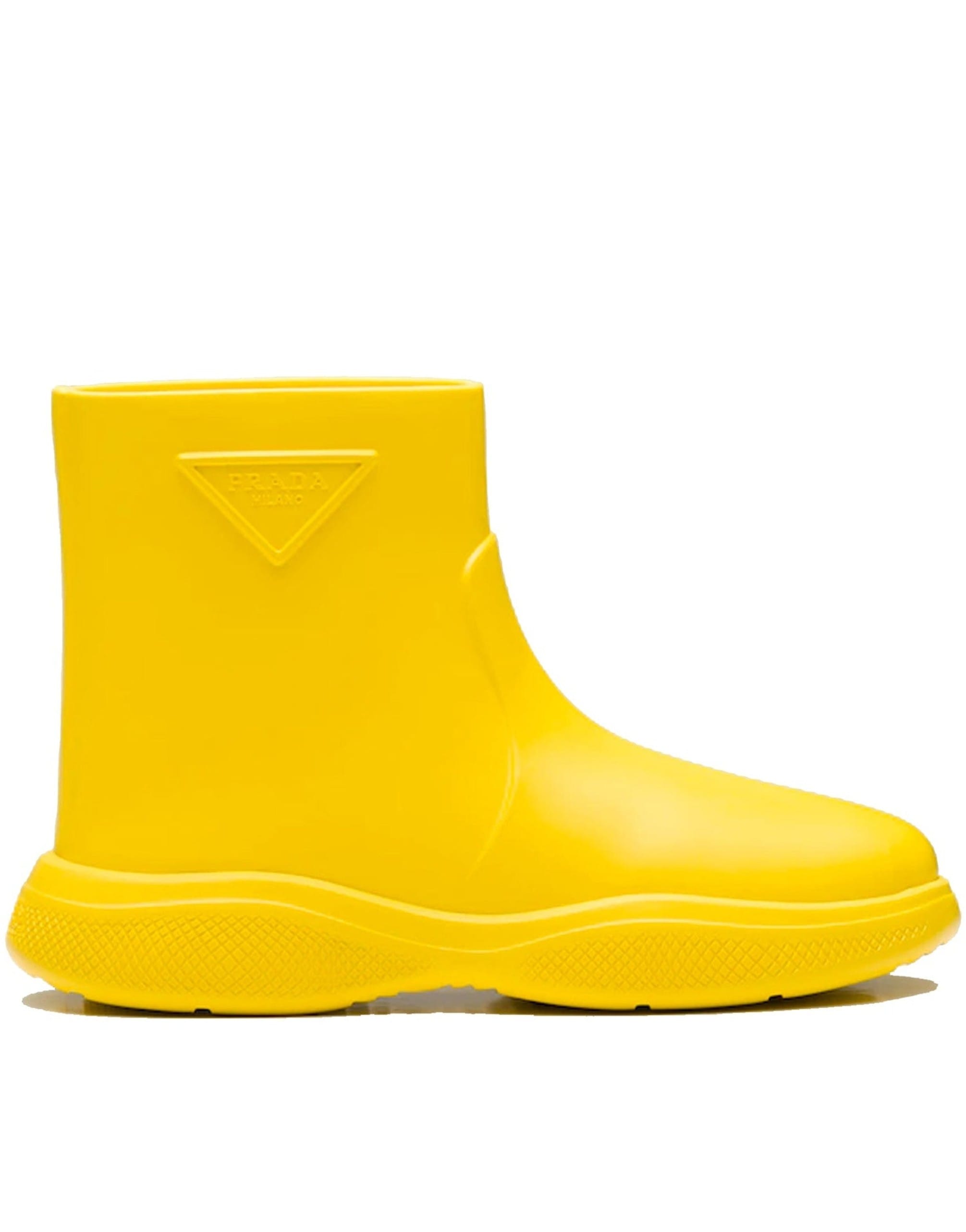 Prada Logo Rubber Ankle Boots