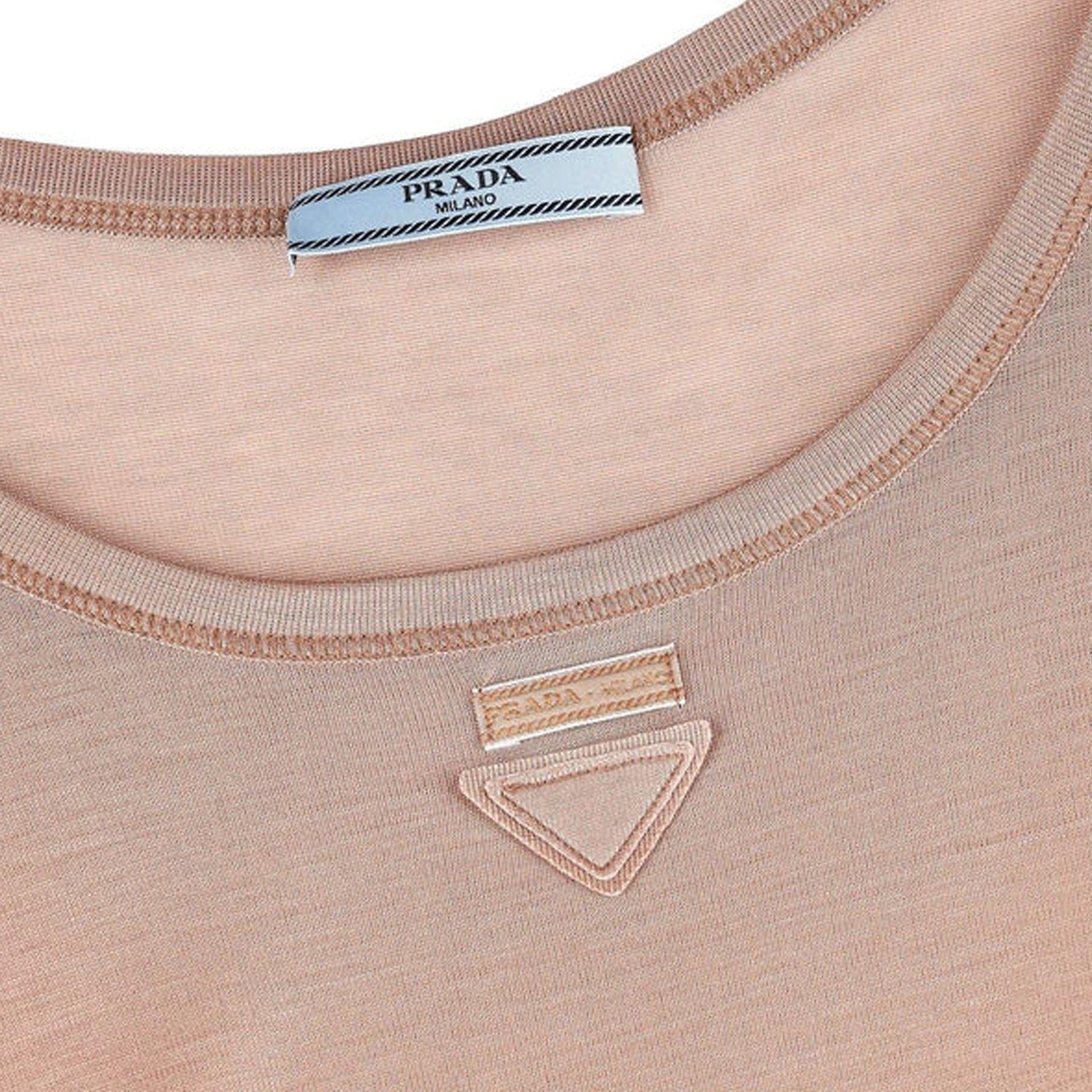 Prada Logo Sleeveless Silk Top