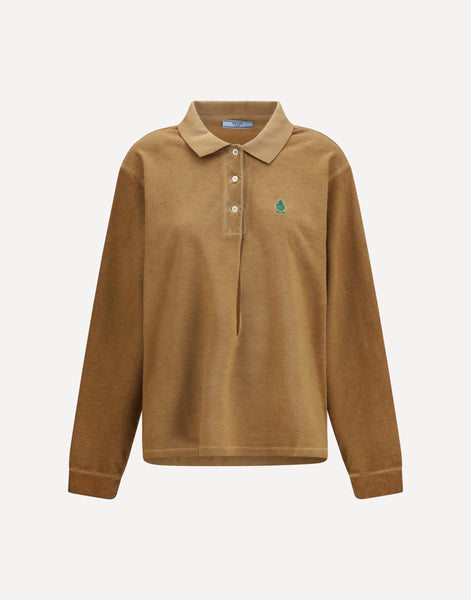 Prada Long-Sleeve Cotton Piqué Polo | Sendegaro BR