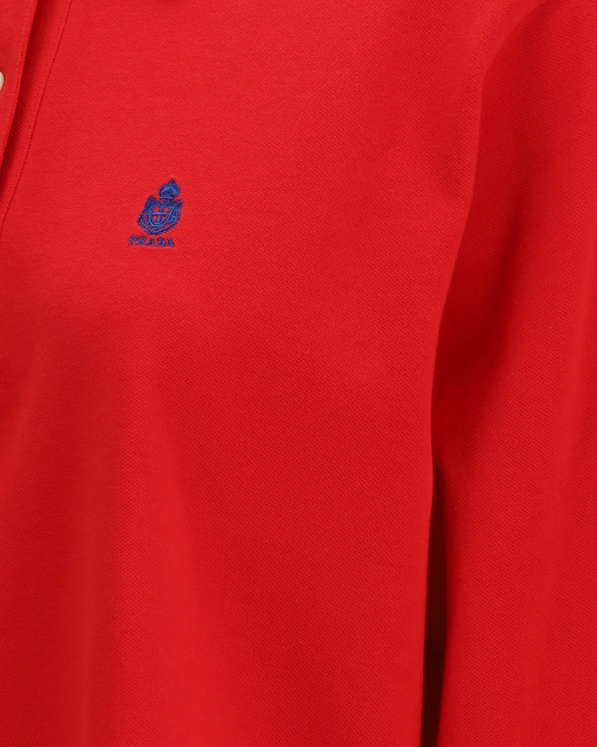 Prada Long-Sleeve Cotton Piqué Polo