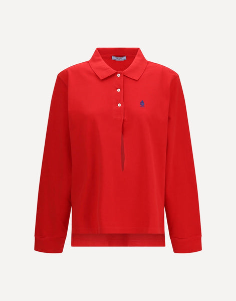 トップス PRADA 2015SS / Long sleeve POLO Prada Long-Sleeve Cotton Piqué Polo | Sendegaro IT