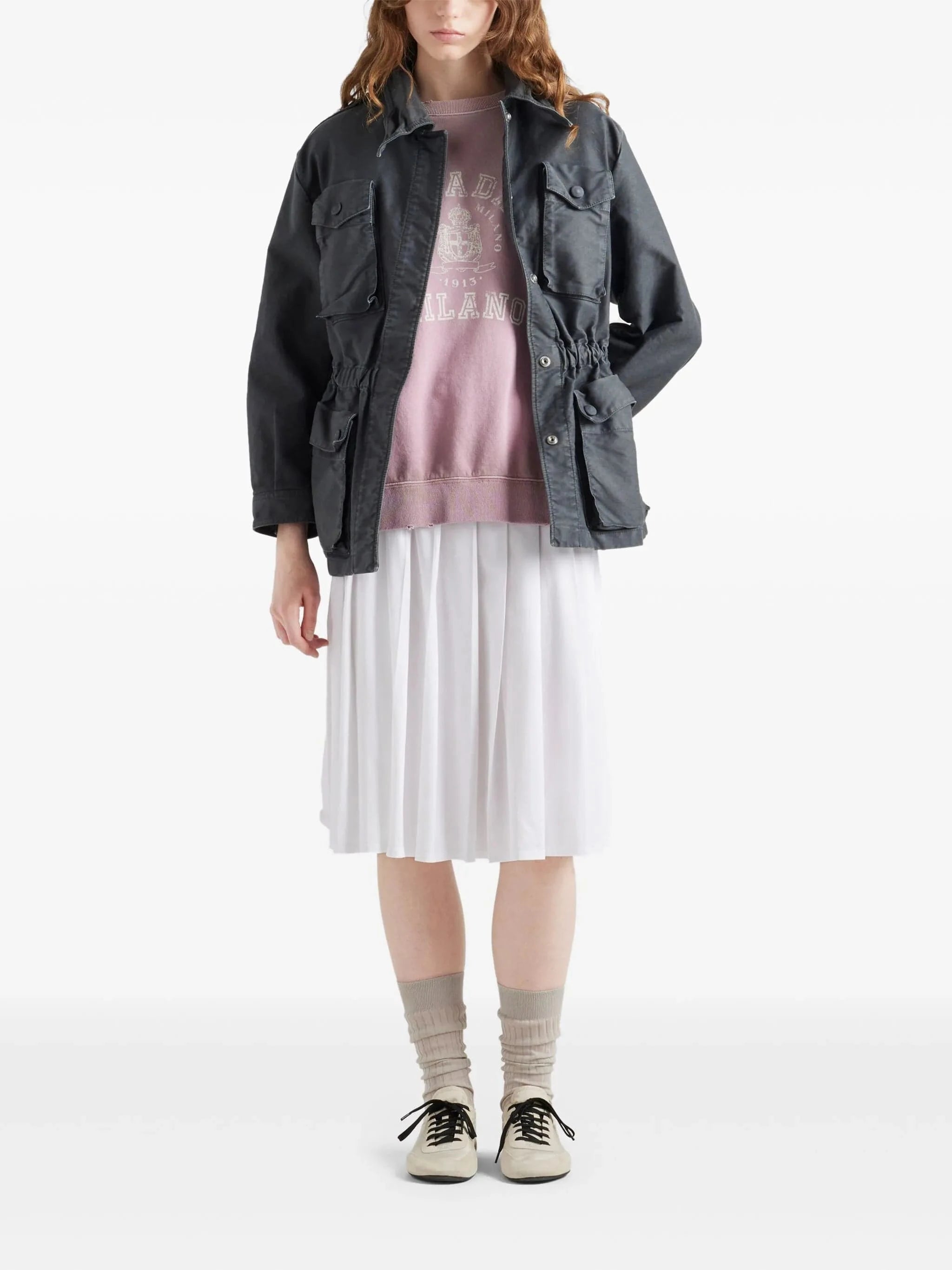 Prada Pleated Cotton Skirt
