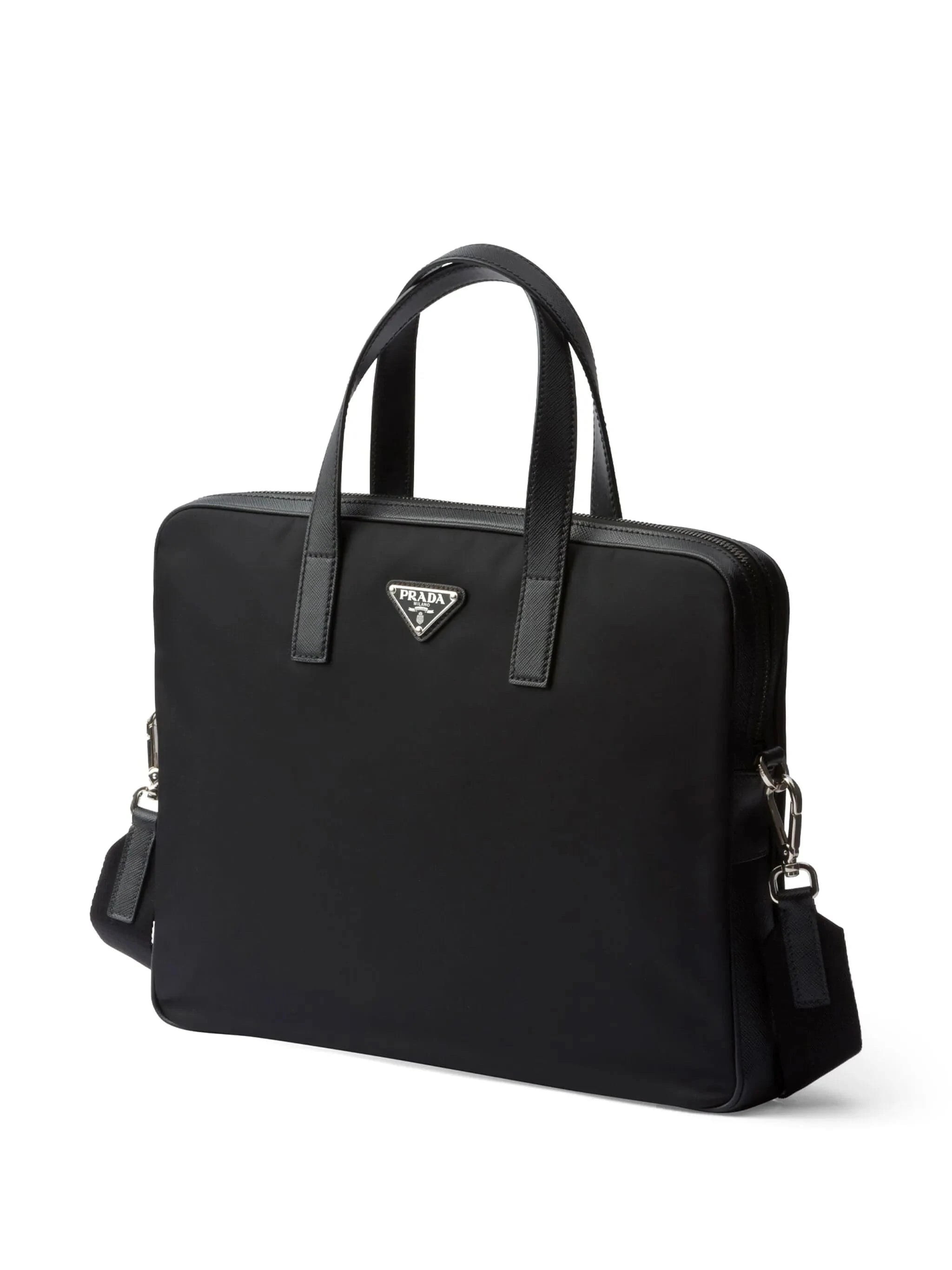 Prada Re-Nylon Saffiano-Trimmed Briefcase