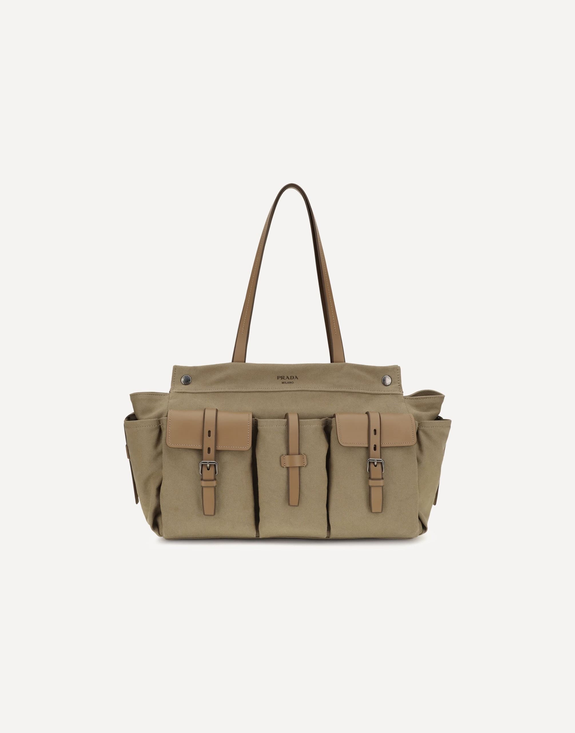 Prada Prada Route Tote Bag Canvas Leather