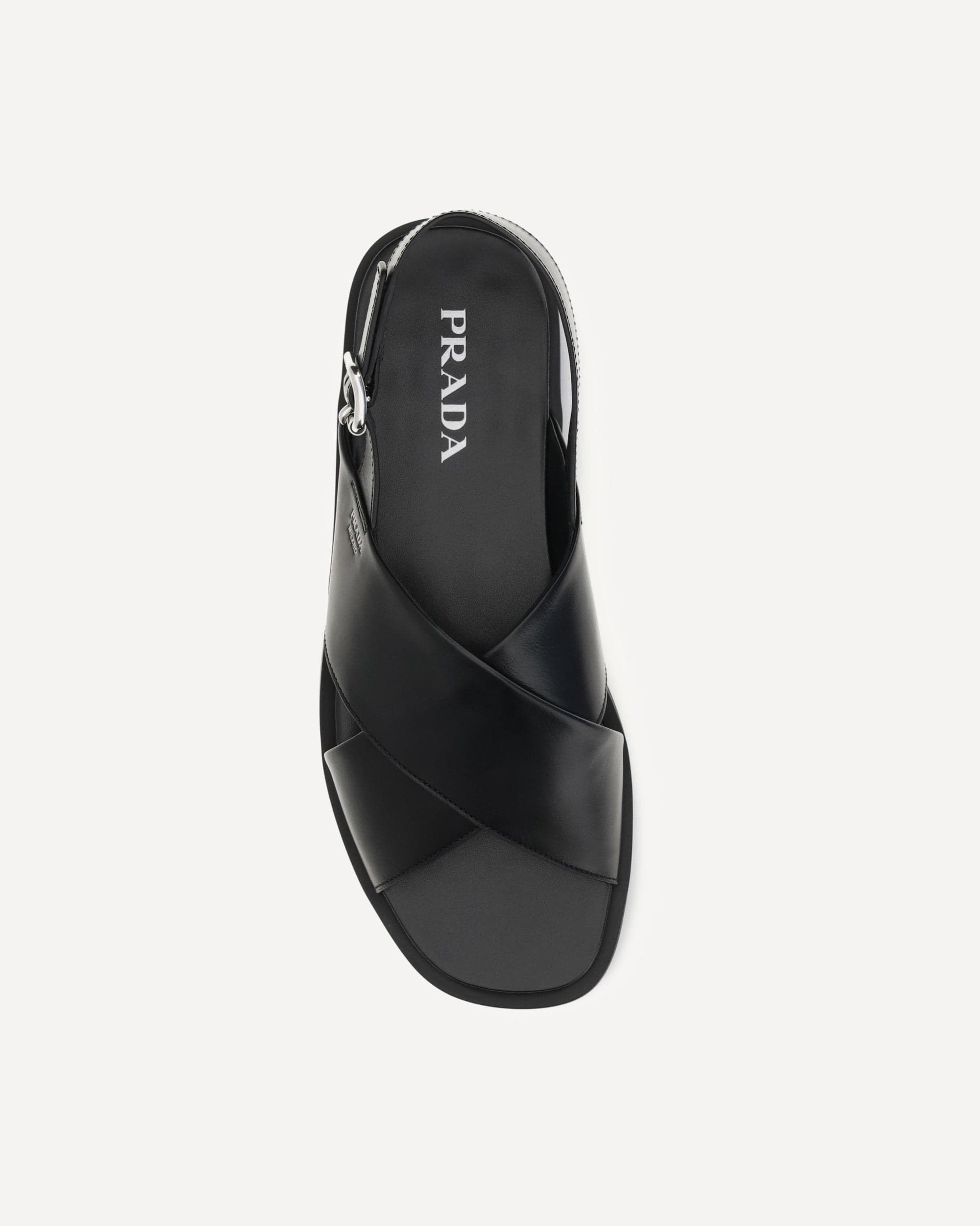 Prada Prada Saffiano Criss-Cross Sandals