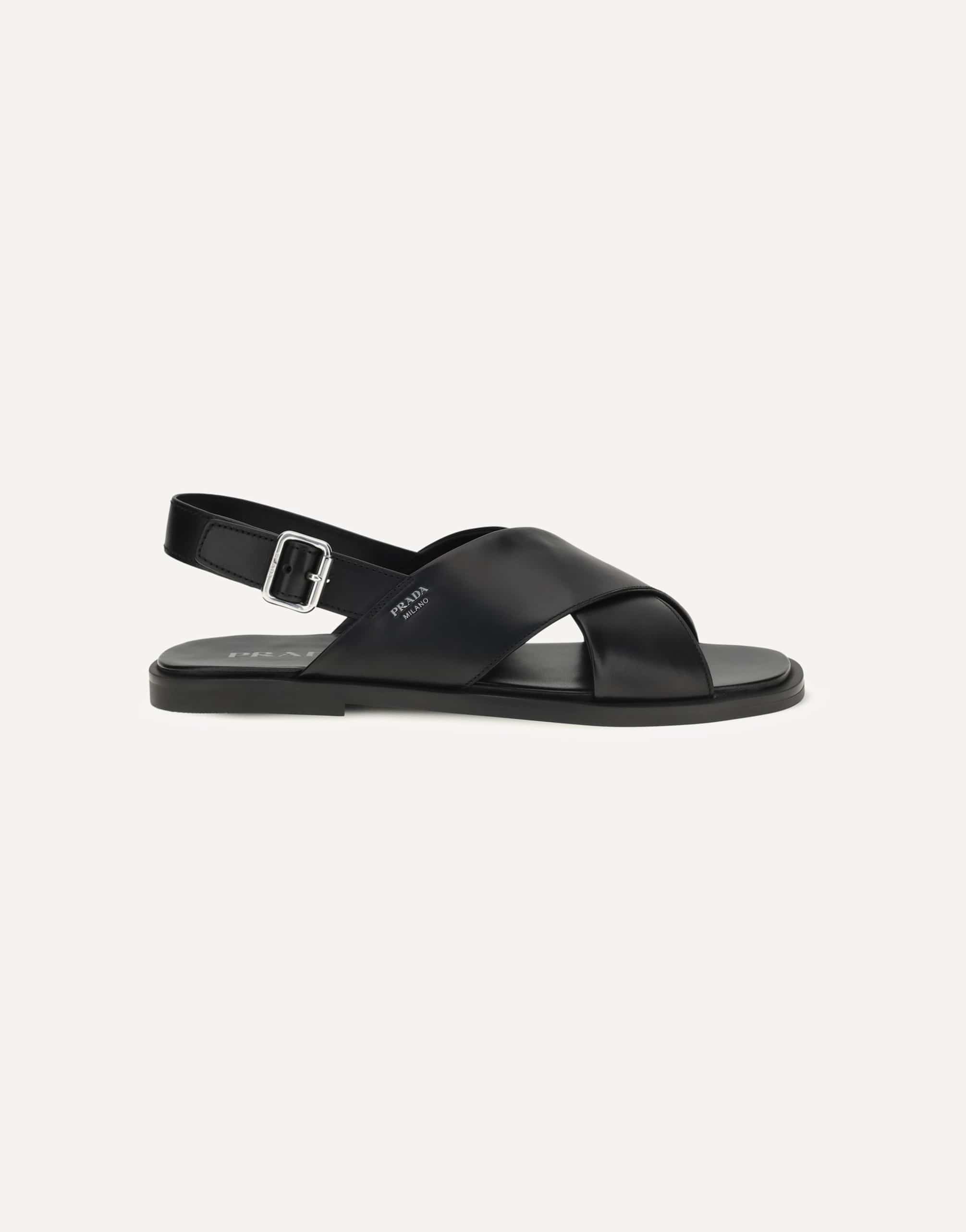 Prada Prada Saffiano Criss-Cross Sandals