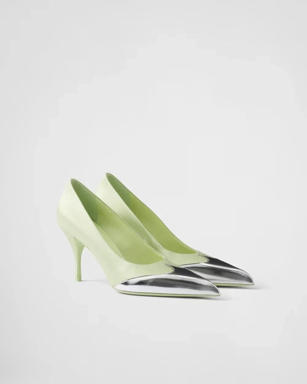 Prada Satin And Metallic Pumps