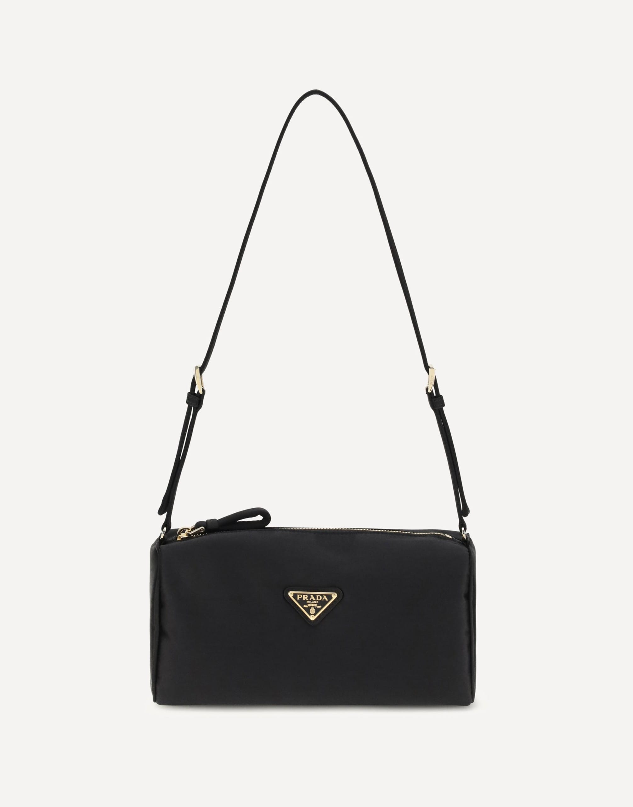 Prada Satin Shoulder Bag With Top Zip