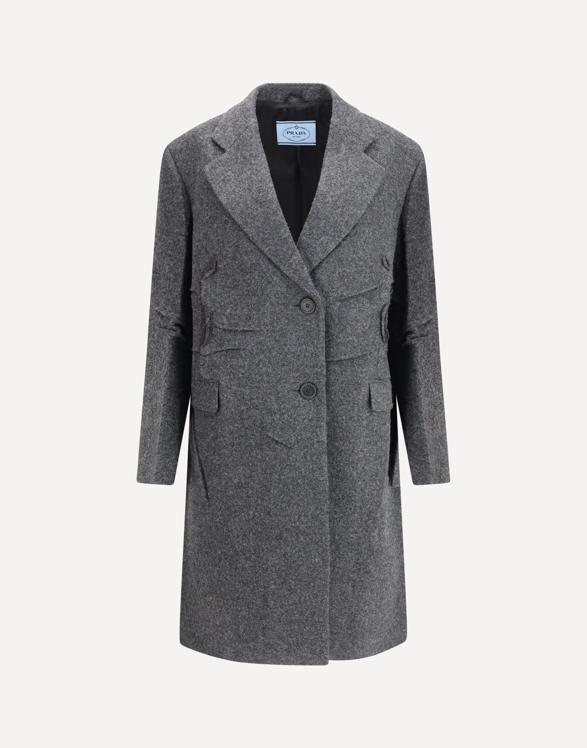 Prada Single-Breasted Shetland Wool Coat