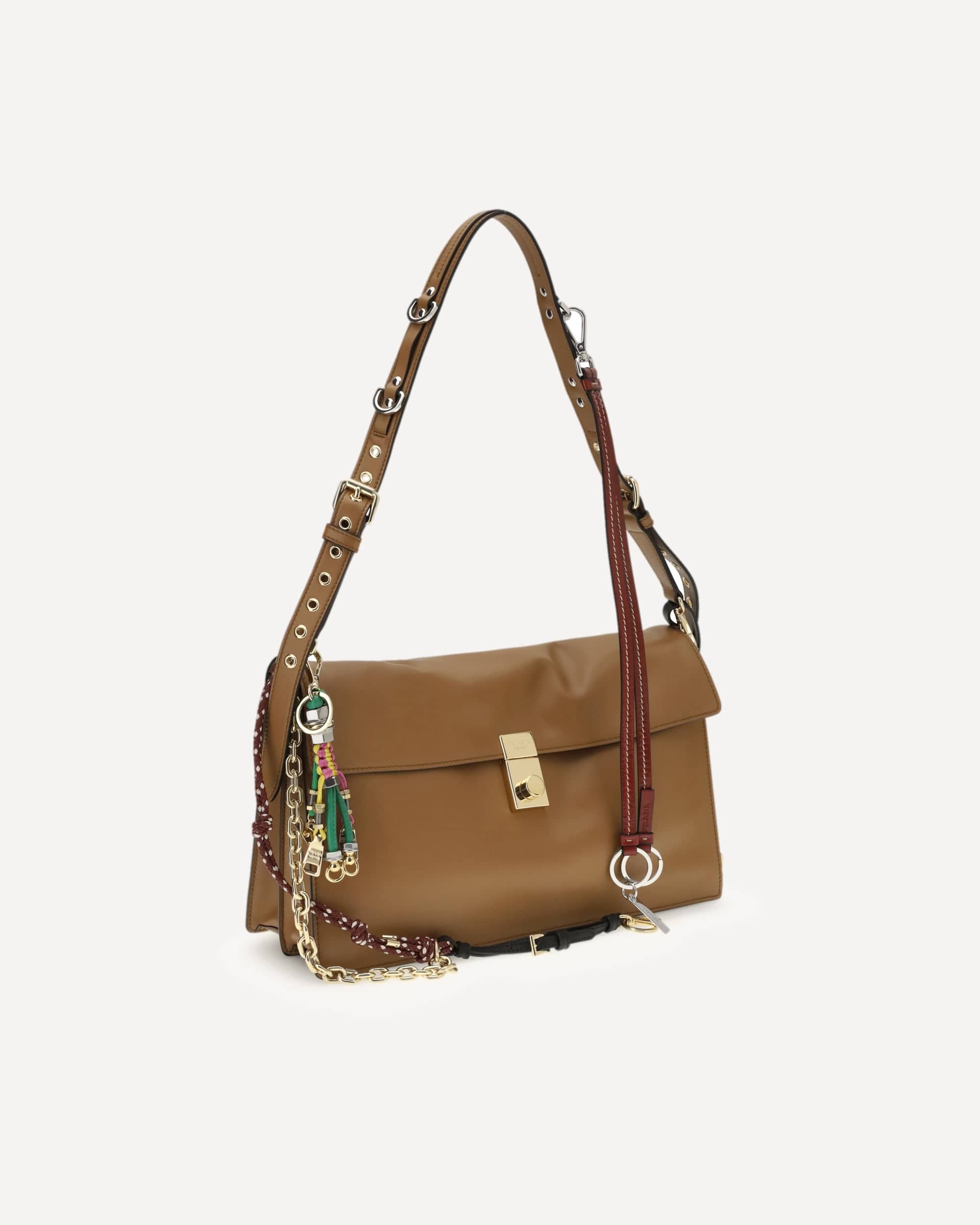 PRADA ショルダーバッグ ベージュ/ブラウン Prada ソフトサウンドショルダーバッグ | Sendegaro JP