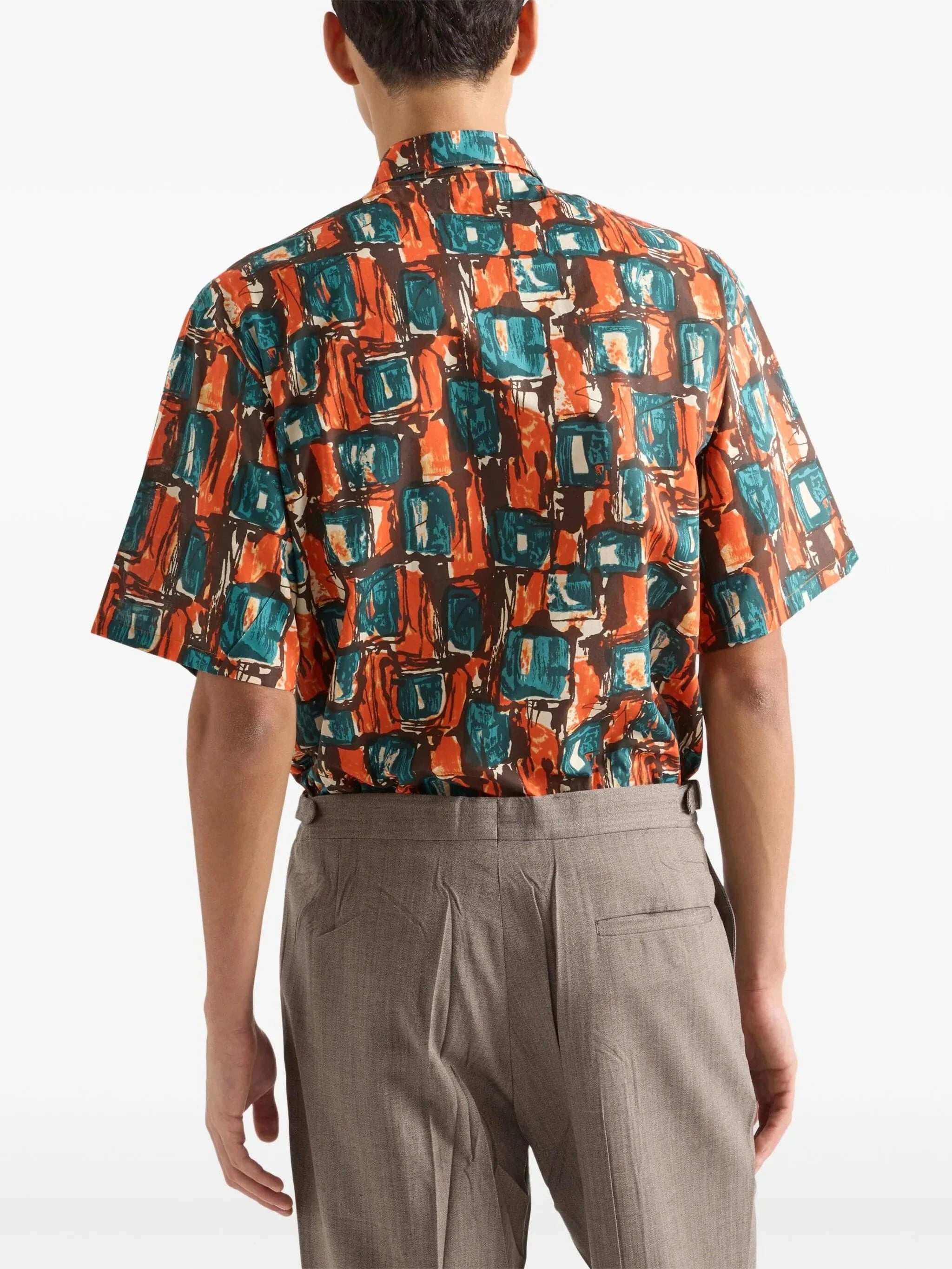 Prada Square-Print Shirt