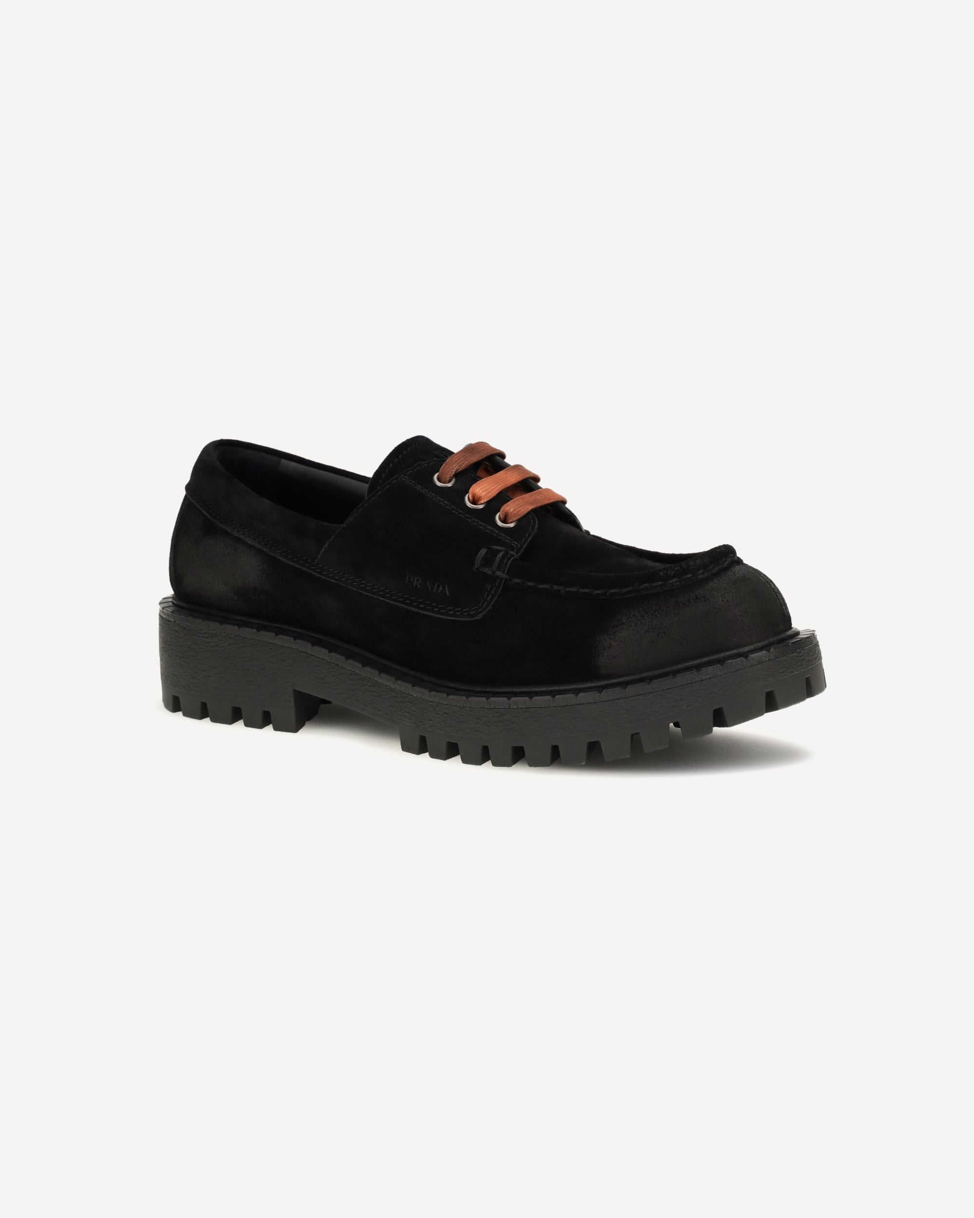 Prada Suede Lace-Up Loafers - alternate view