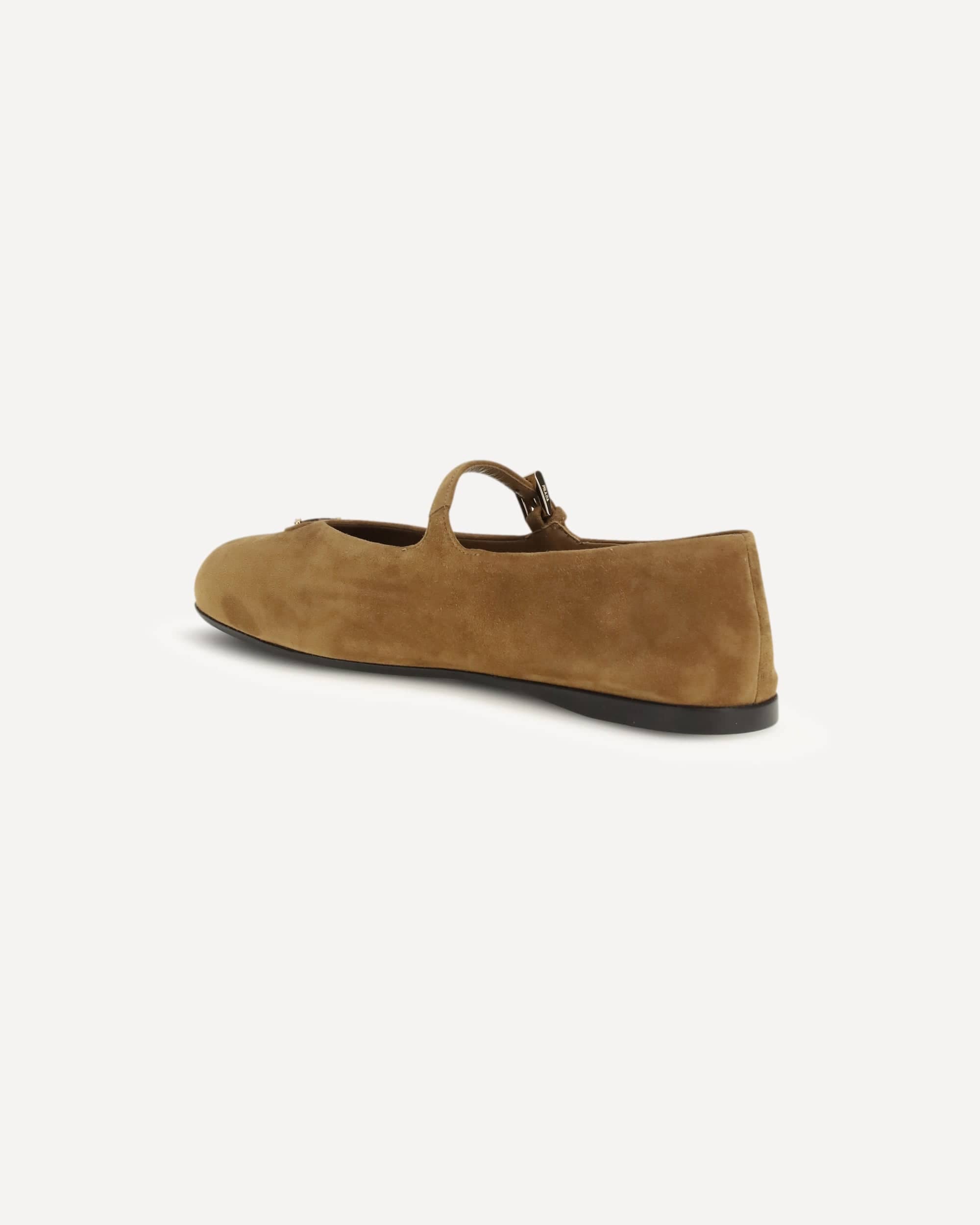 Prada Suede Leather Ballerinas With Buckle