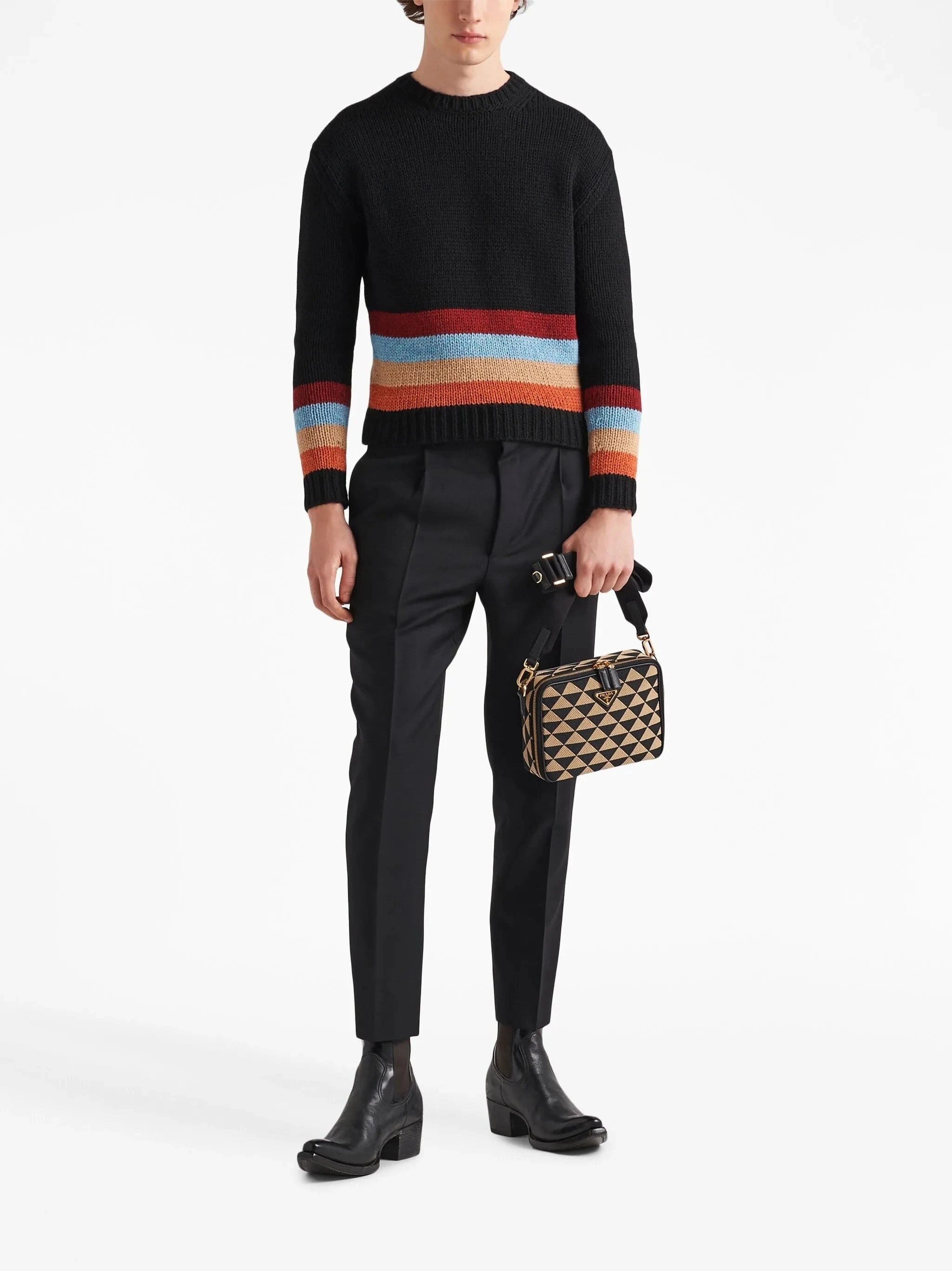 Prada Prada Symbole Embroidered Messenger Bag