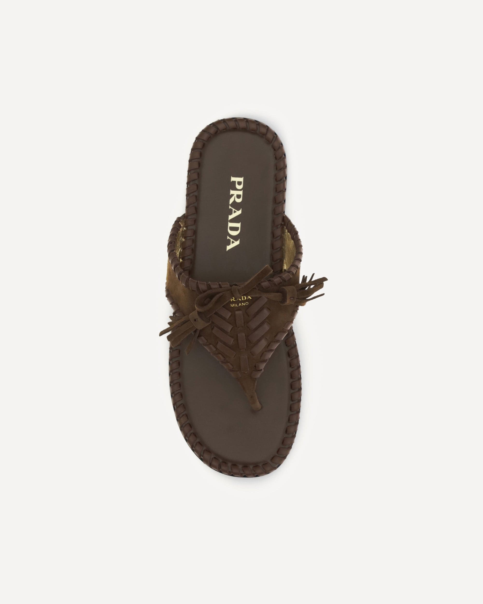 Prada Thong Sandals With Tassels