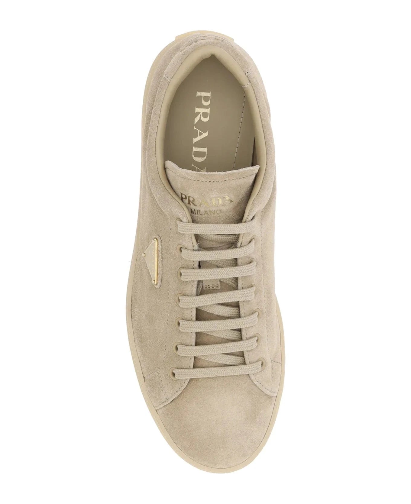 Prada Triangle-Logo Suede Sneakers | Sendegaro OM